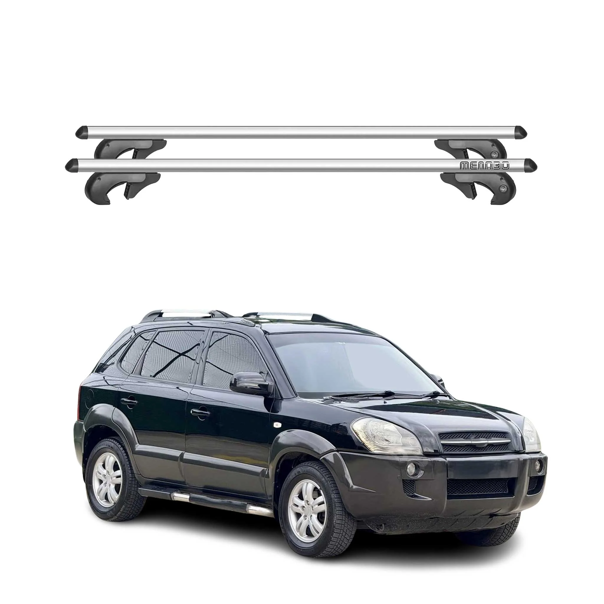 2005-2009 Hyundai Tucson Roof Rack Cross Bars Silver