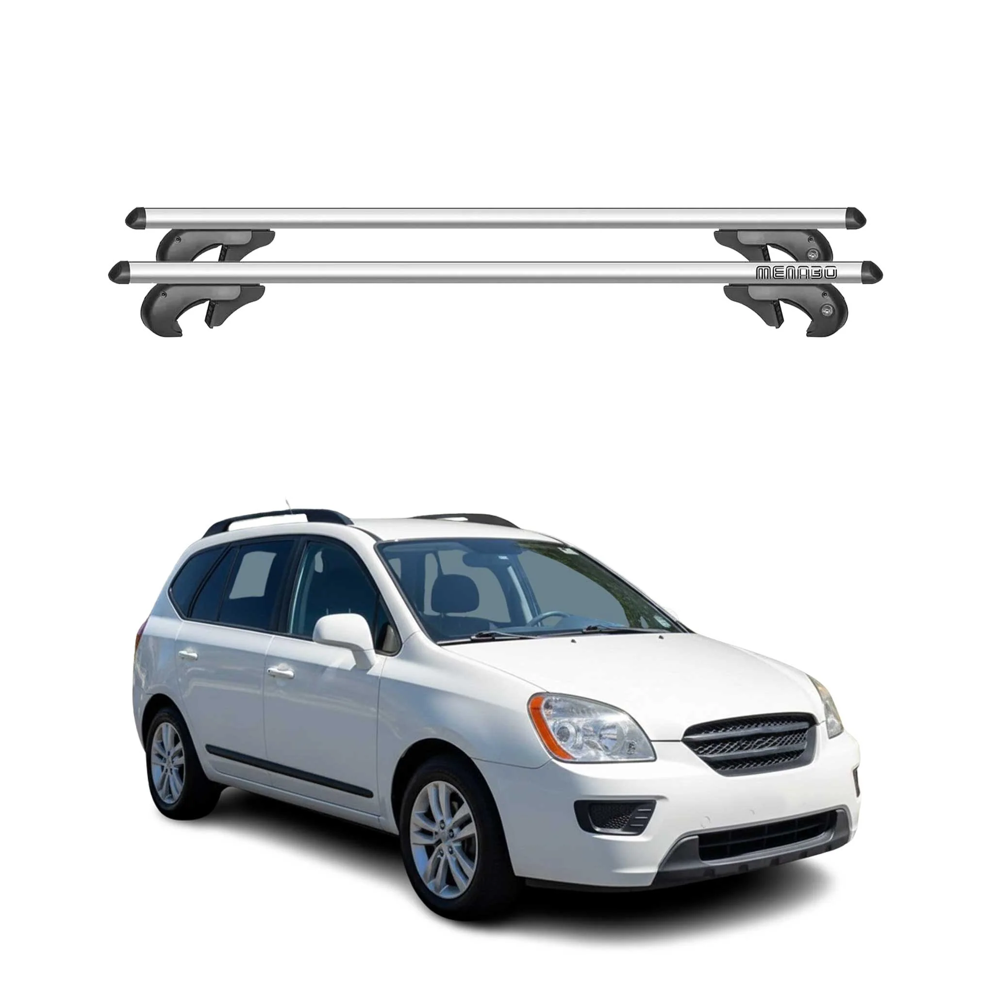 2007-2010 Kia Rondo Roof Rack Cross Bars Silver