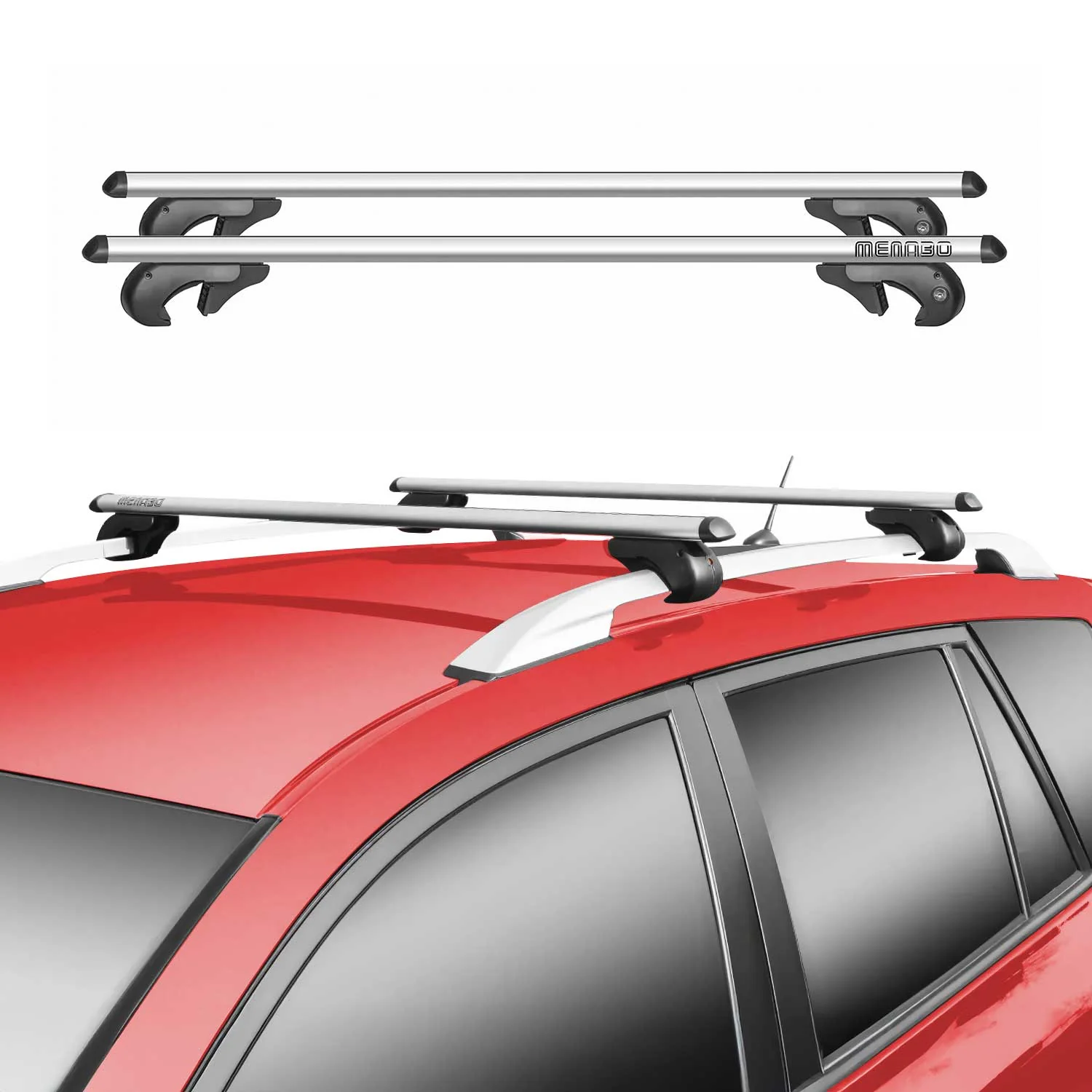 2007-2010 Kia Rondo Roof Rack Cross Bars Silver - Image 2