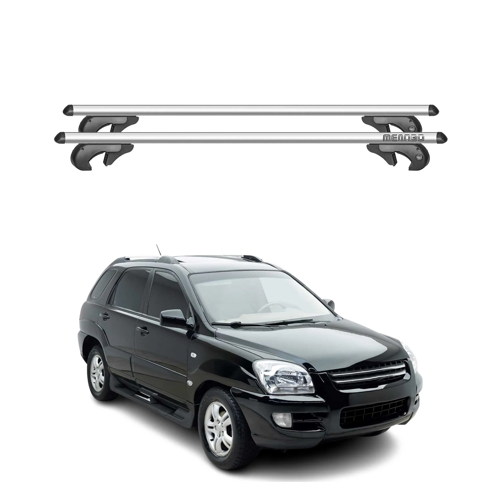 2004-2010 Kia Sportage Roof Rack Cross Bars Silver