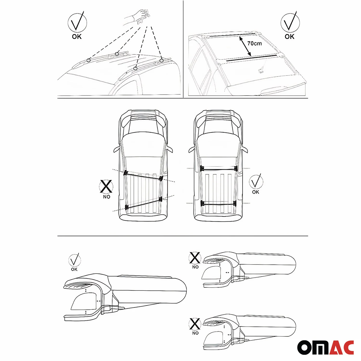 2003-2009 Kia Sorento Roof Rack Cross Bars Black - Image 6