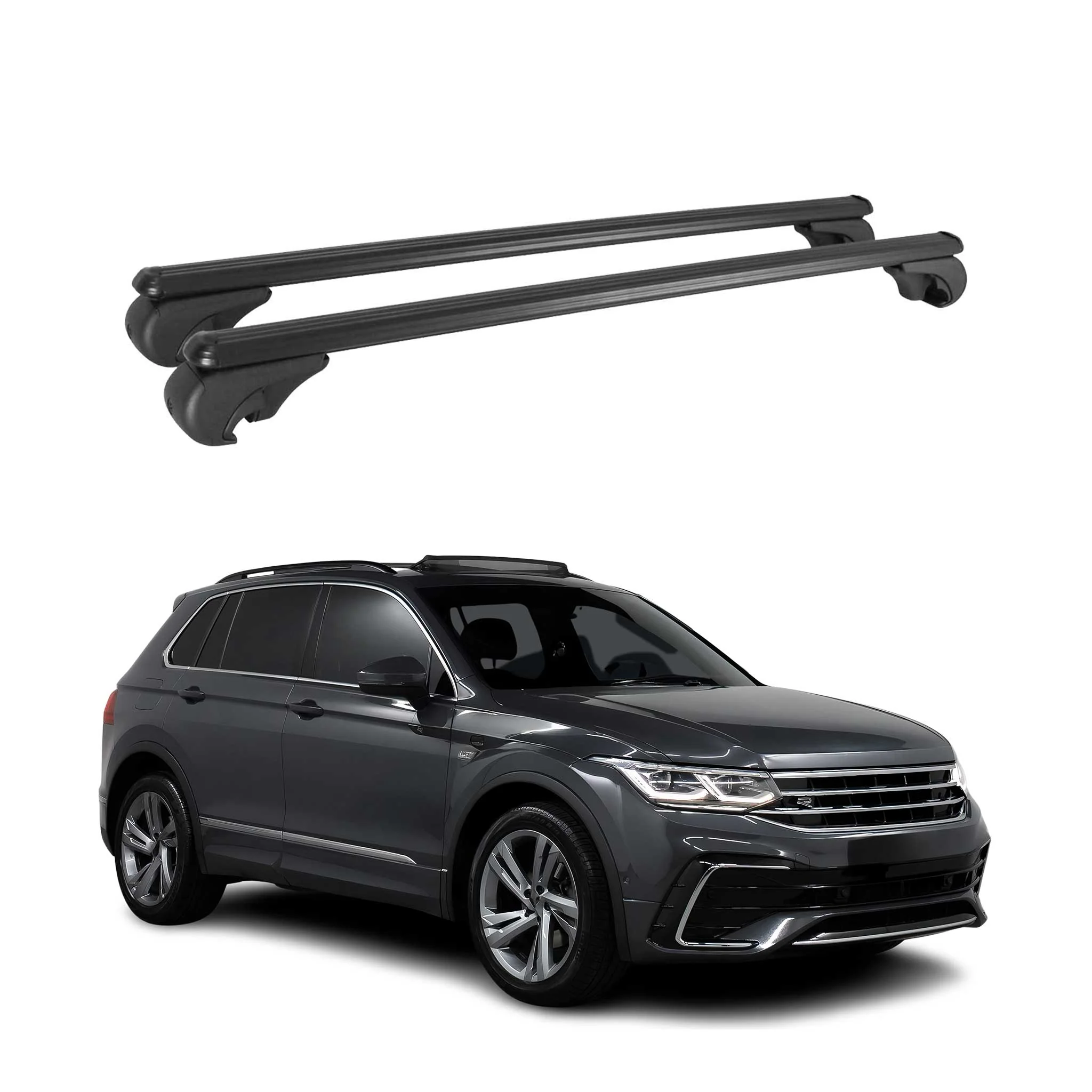 2017-2018 VW Tiguan Limited Roof Rack Cross Bars Black