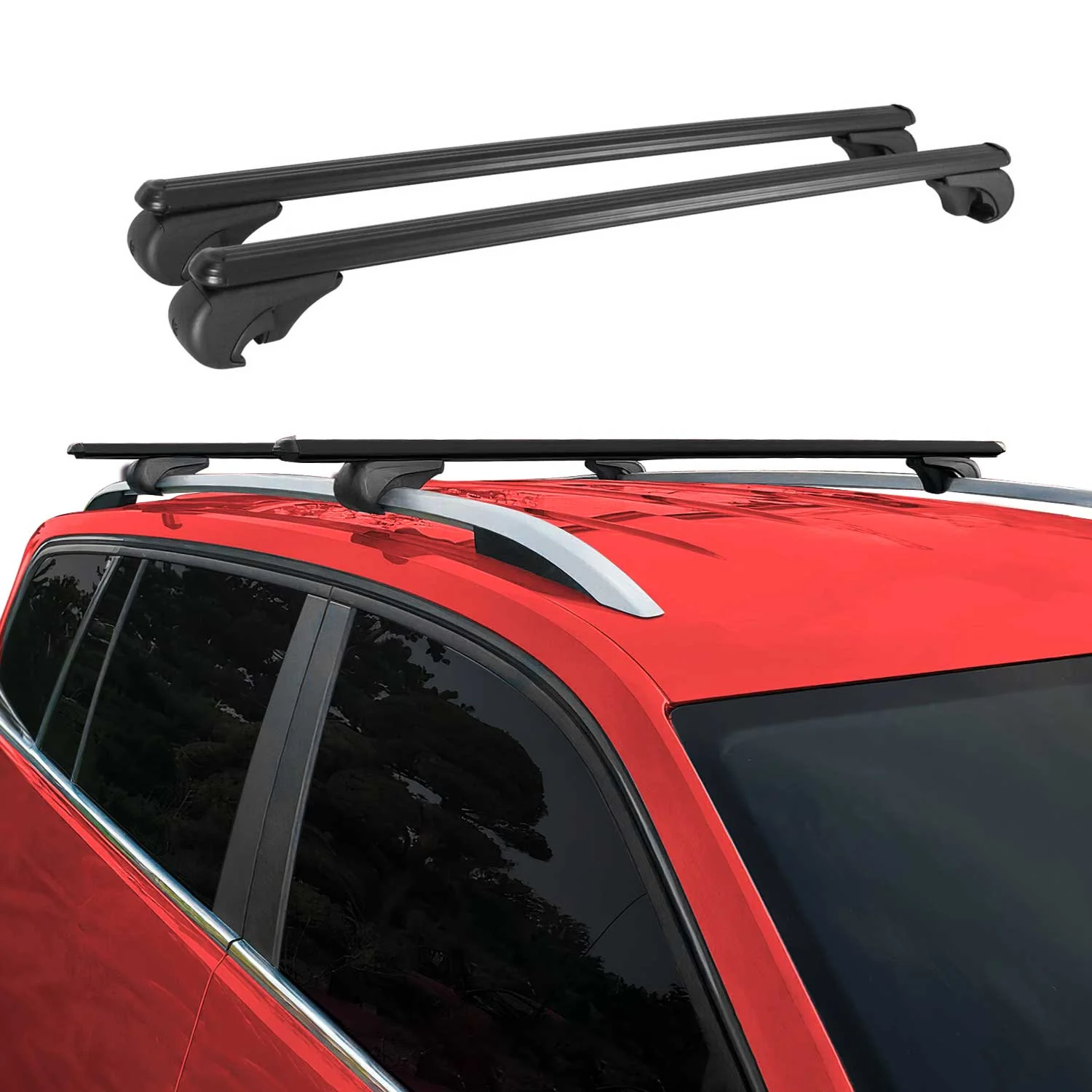 2019-2024 Subaru Forester Roof Rack Cross Bars Black - Image 2
