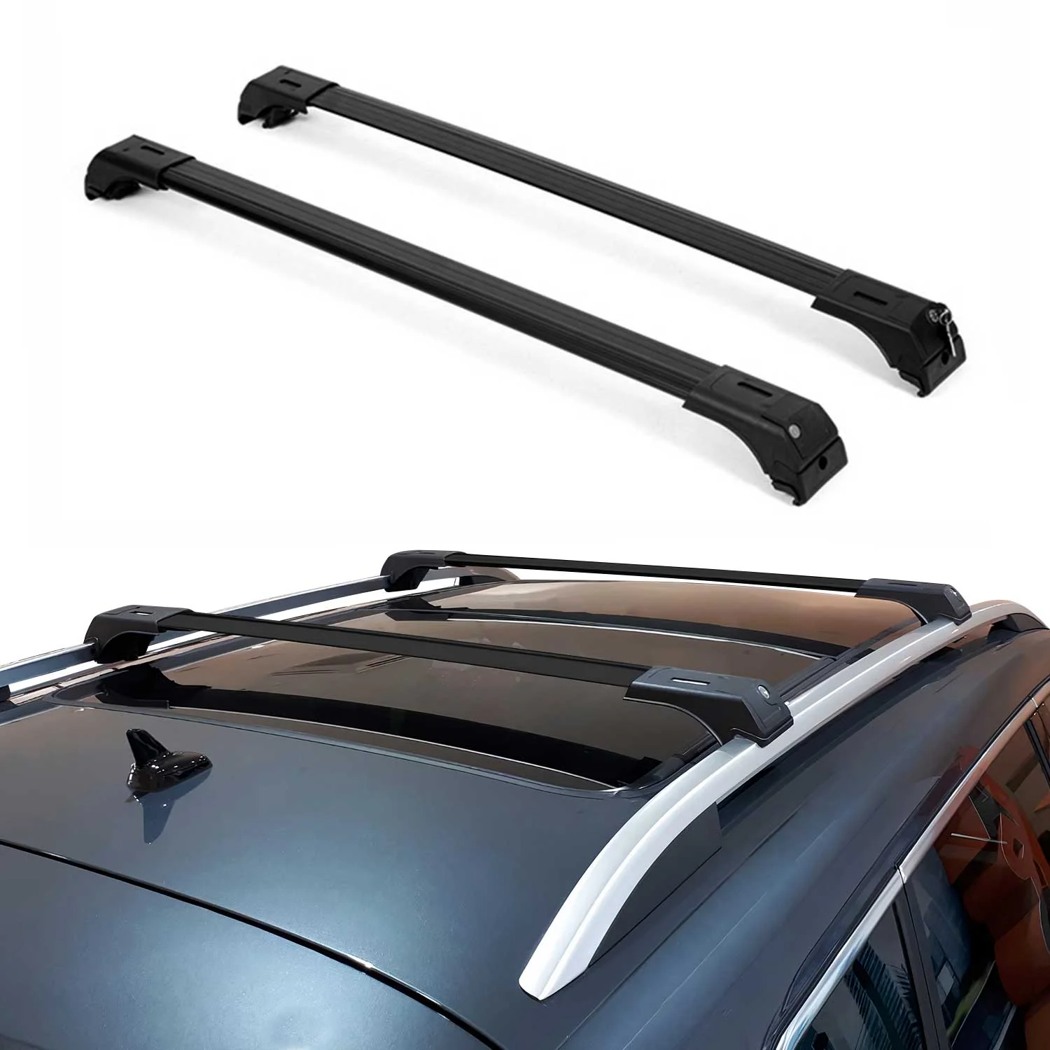 2013-2022 Chevrolet Trax Roof Rack Cross Bars Black - Image 2