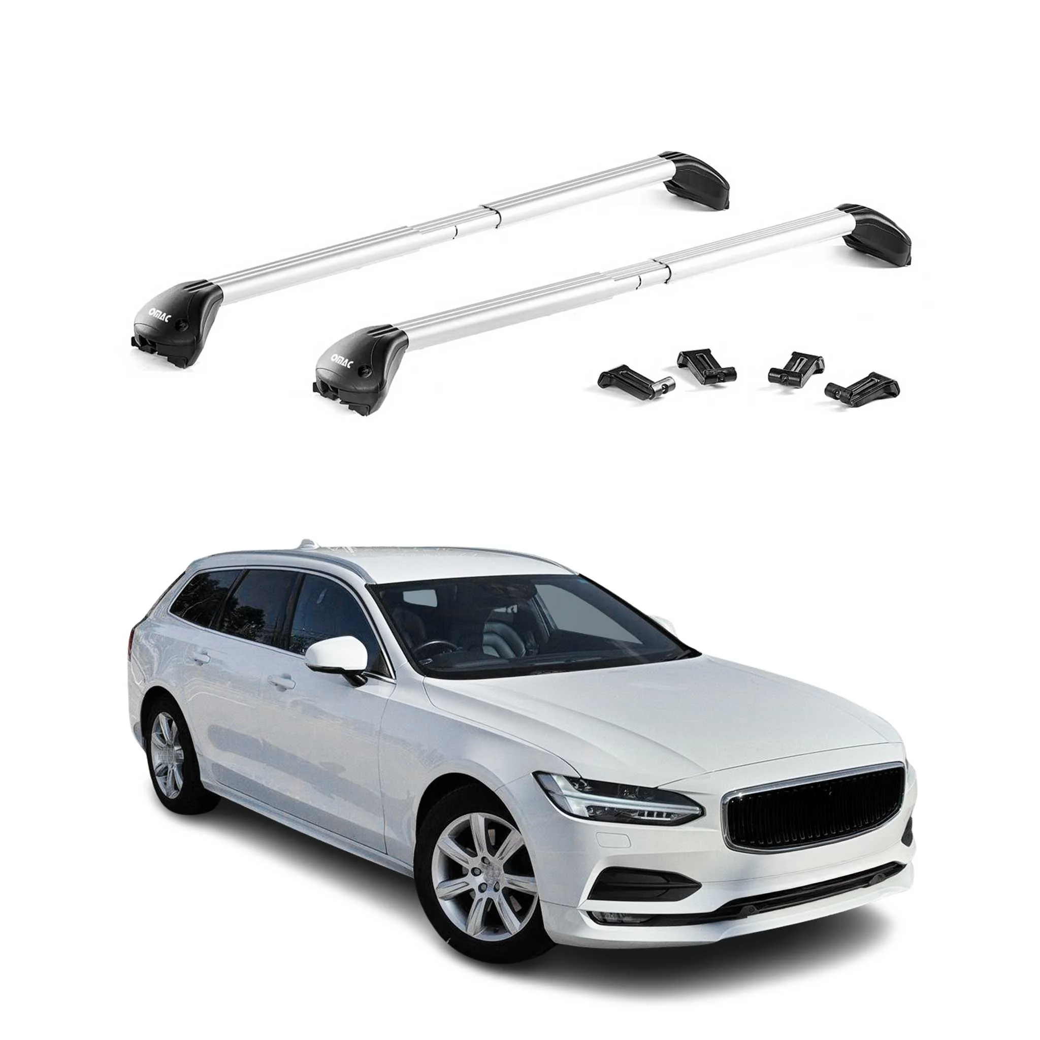 Roof Rack Cross Bars Luggage Carrier for Audi Q7 2007-2015 Alu Silver Grey 2Pcs