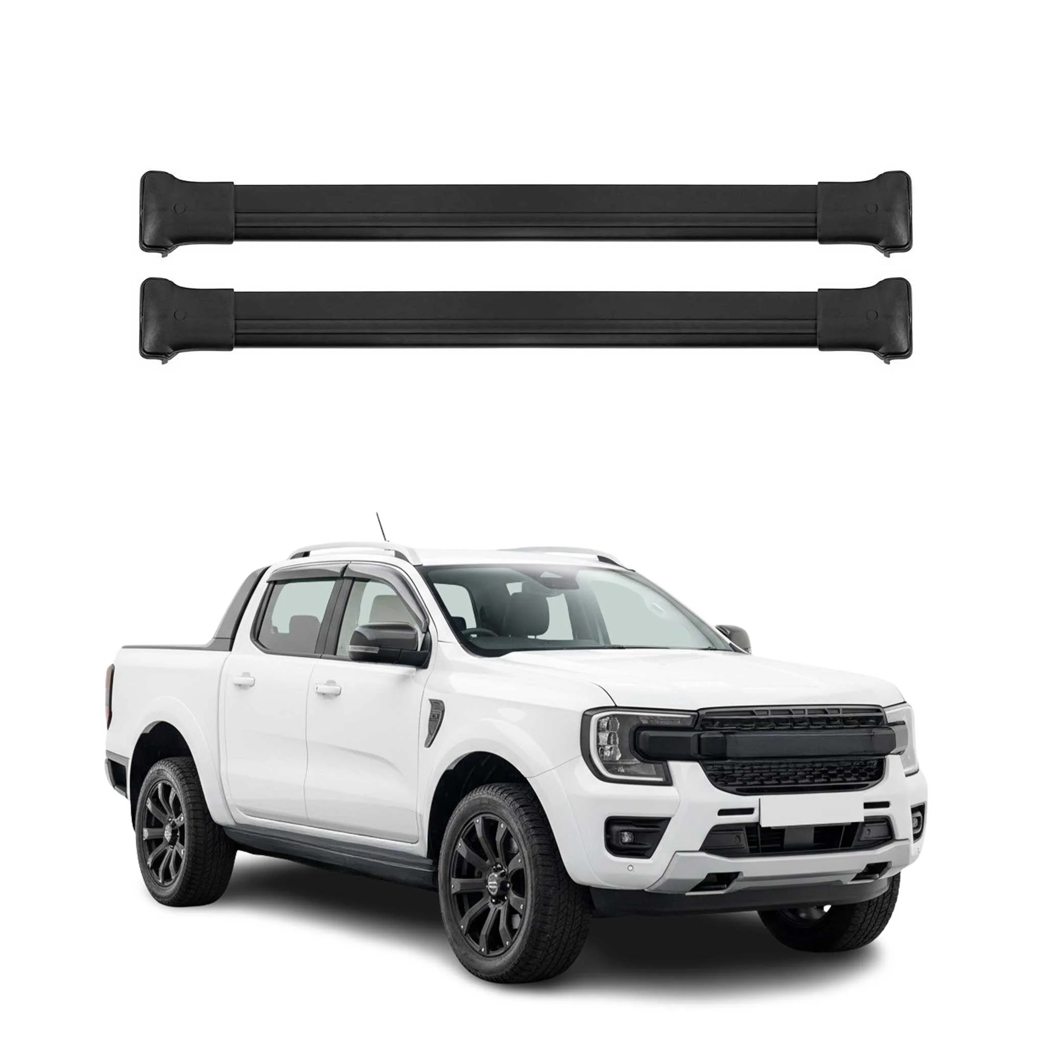 Roof Rack Cross Bars Luggage Carrier for Ford Ranger P703 2024-2026 Black 2Pcs