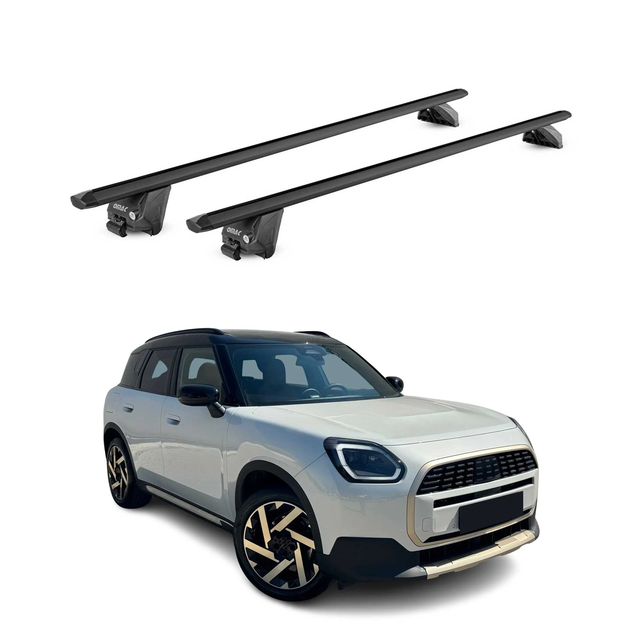 Roof Rack Cross Bars Luggage Carrier for Mini Countryman U25 2024-26 Alu Black