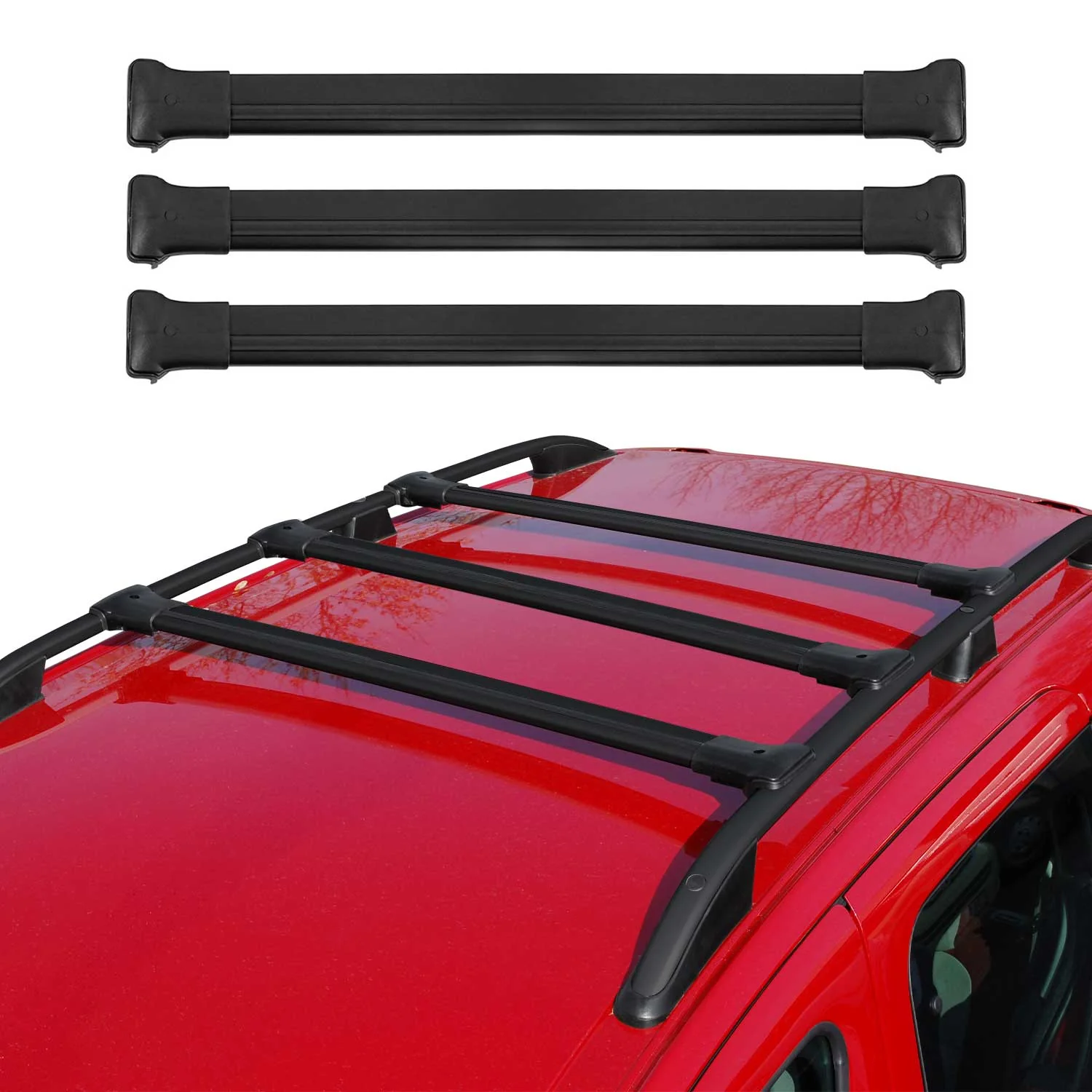 2014-2026 RAM ProMaster Roof Rack Cross Bars 3Pcs Black - Image 2