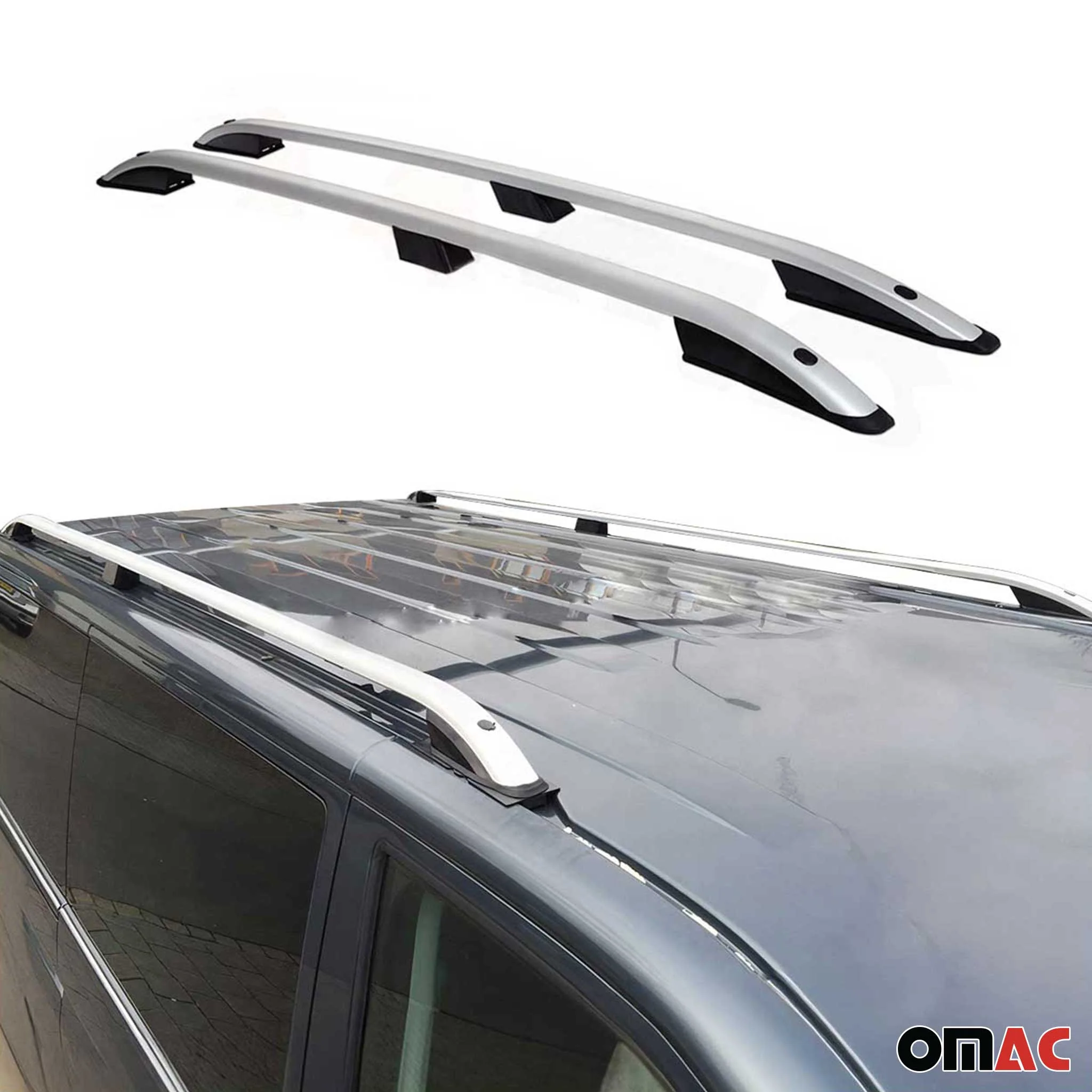 2009-2017 VW Tiguan Roof Rack Rails Side Rails Silver - Image 2