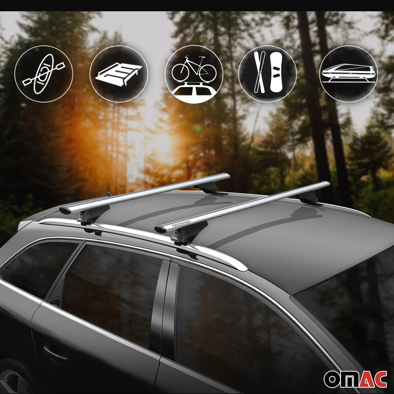 2020-2026 Lincoln Corsair Roof Rack Cross Bars Silver - Image 8