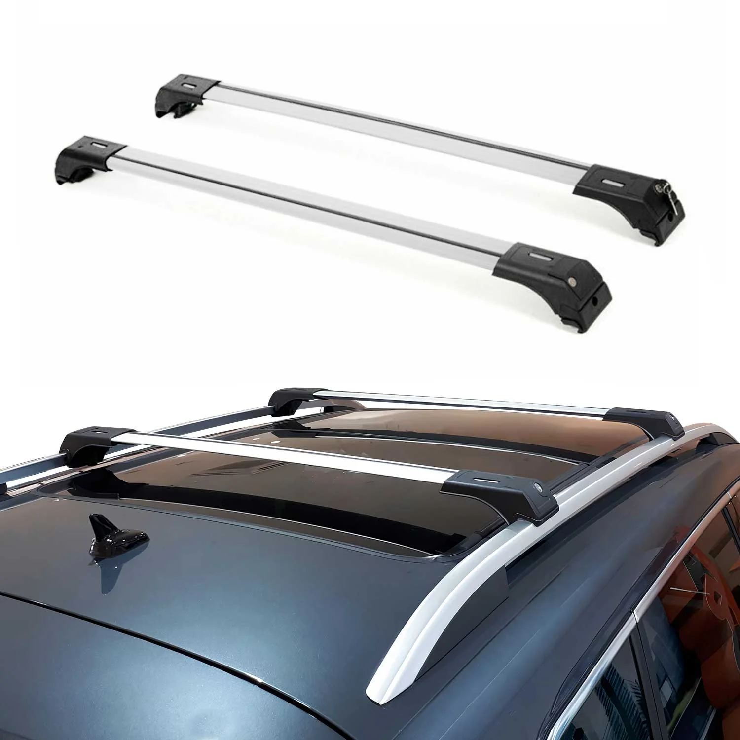 2013-2022 Chevrolet Trax Roof Rack Cross Bars Silver - Image 2