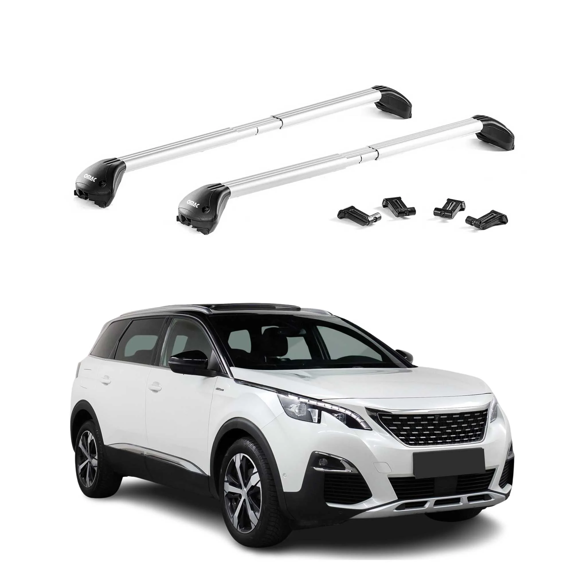 Roof Rack Luggage Carrier for Land Rover Discovery 2017-2026 Alu Silver Grey 2x