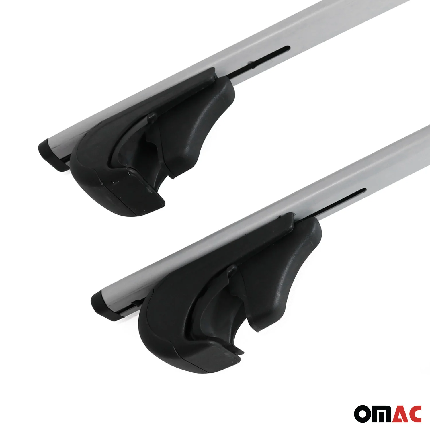 Roof Rack Raised Rail Cross Bars Carrier Lockable 50" 2 Pcs Metal Silver - Image 5