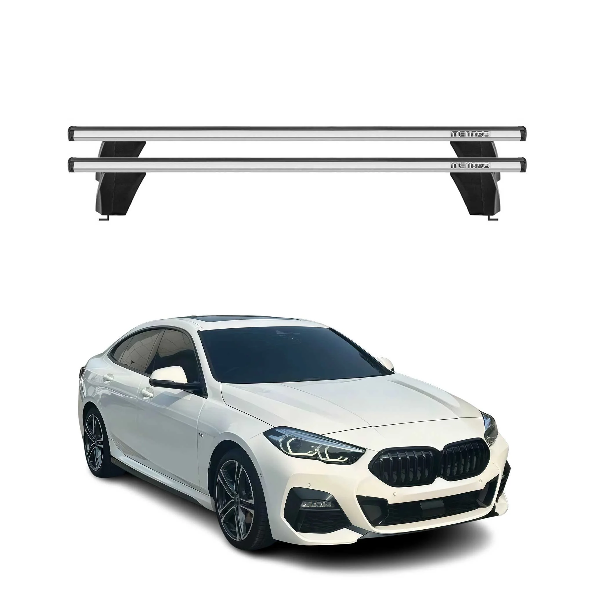 Roof Racks Cross Bars Carrier for BMW 2 F44 Gran Coupe 2019-2024 Alu Gray 2x