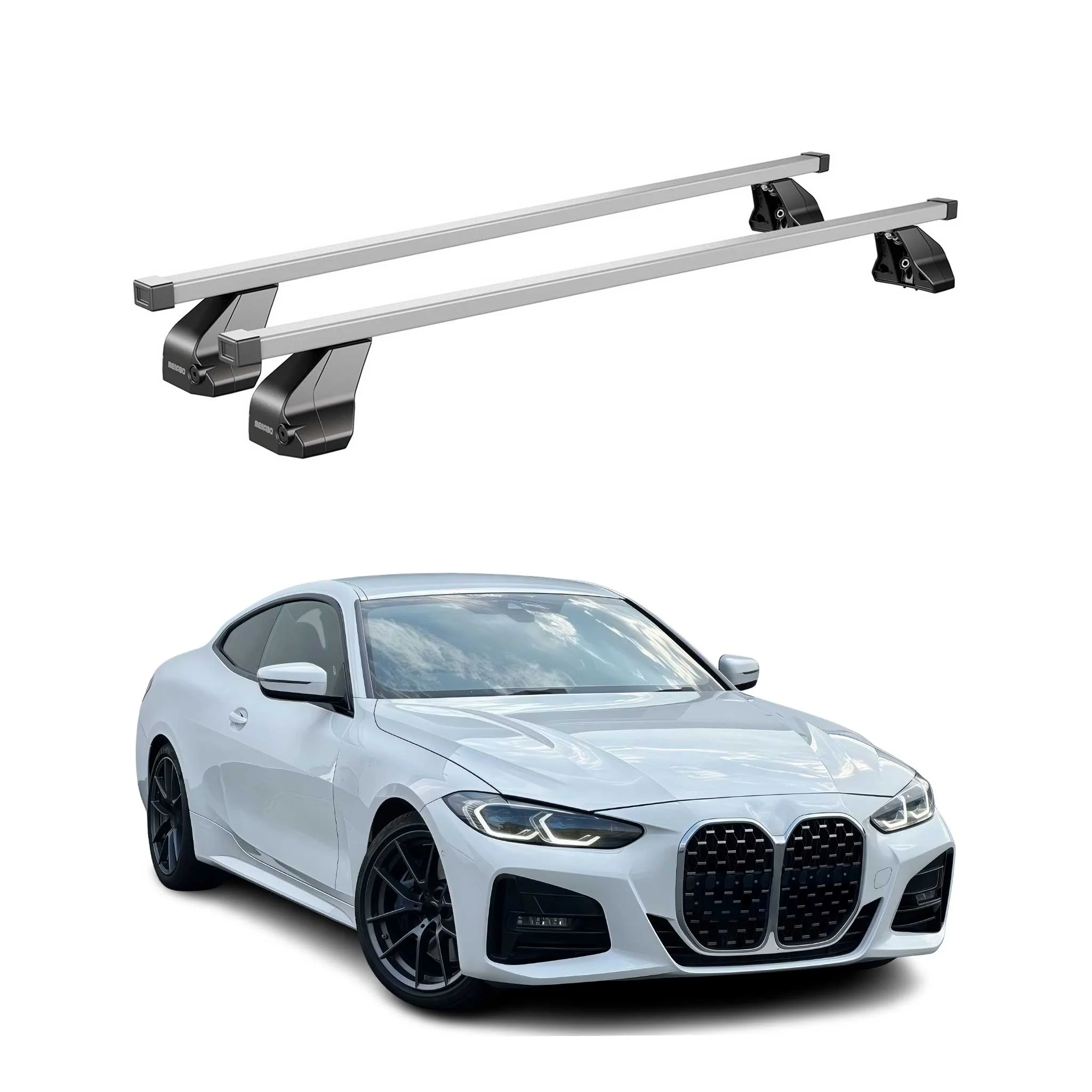 Roof Racks Cross Bars Carrier for BMW 4 G26 Gran Coupe 2022-26 Steel Gray 2x