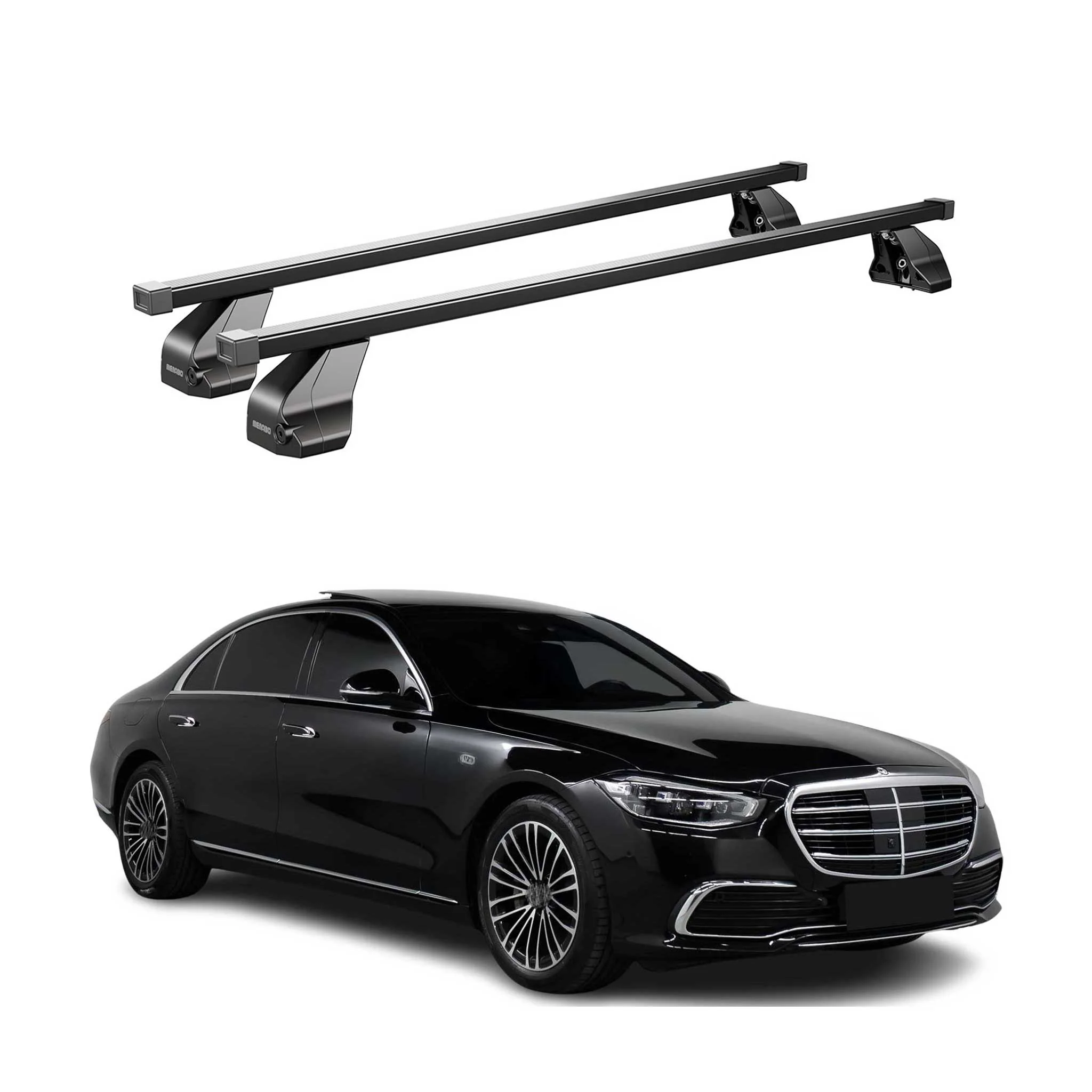 Roof Racks Cross Bars Carrier for Mercedes S Class W223 2020-26 Steel Black 2x