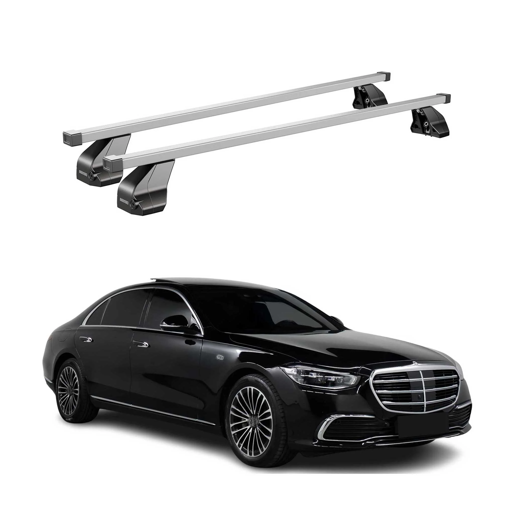 Roof Racks Cross Bars Carrier for Mercedes S Class W223 2020-26 Steel Gray 2x