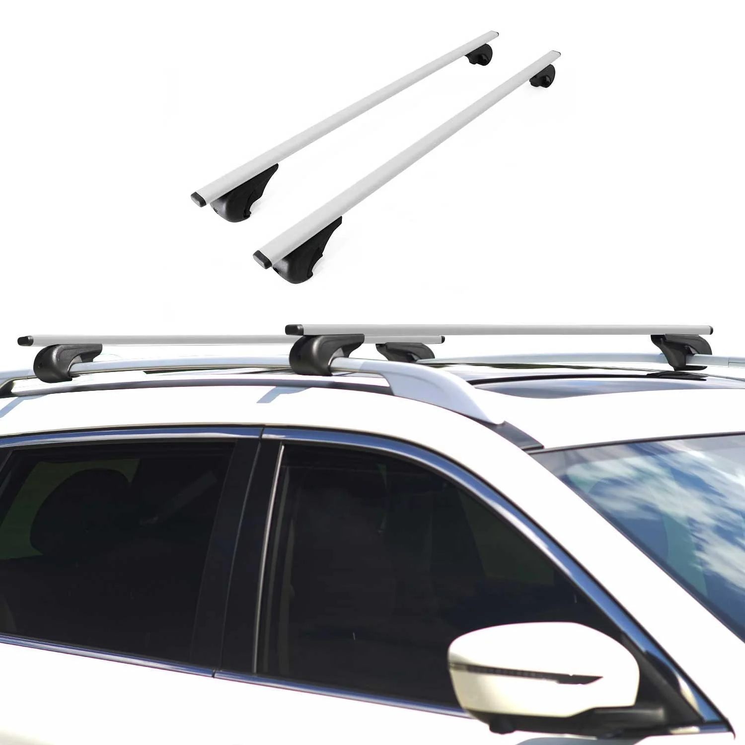 2015-2024 Infiniti Qx80 Roof Rack Cross Bars Silver - Image 2