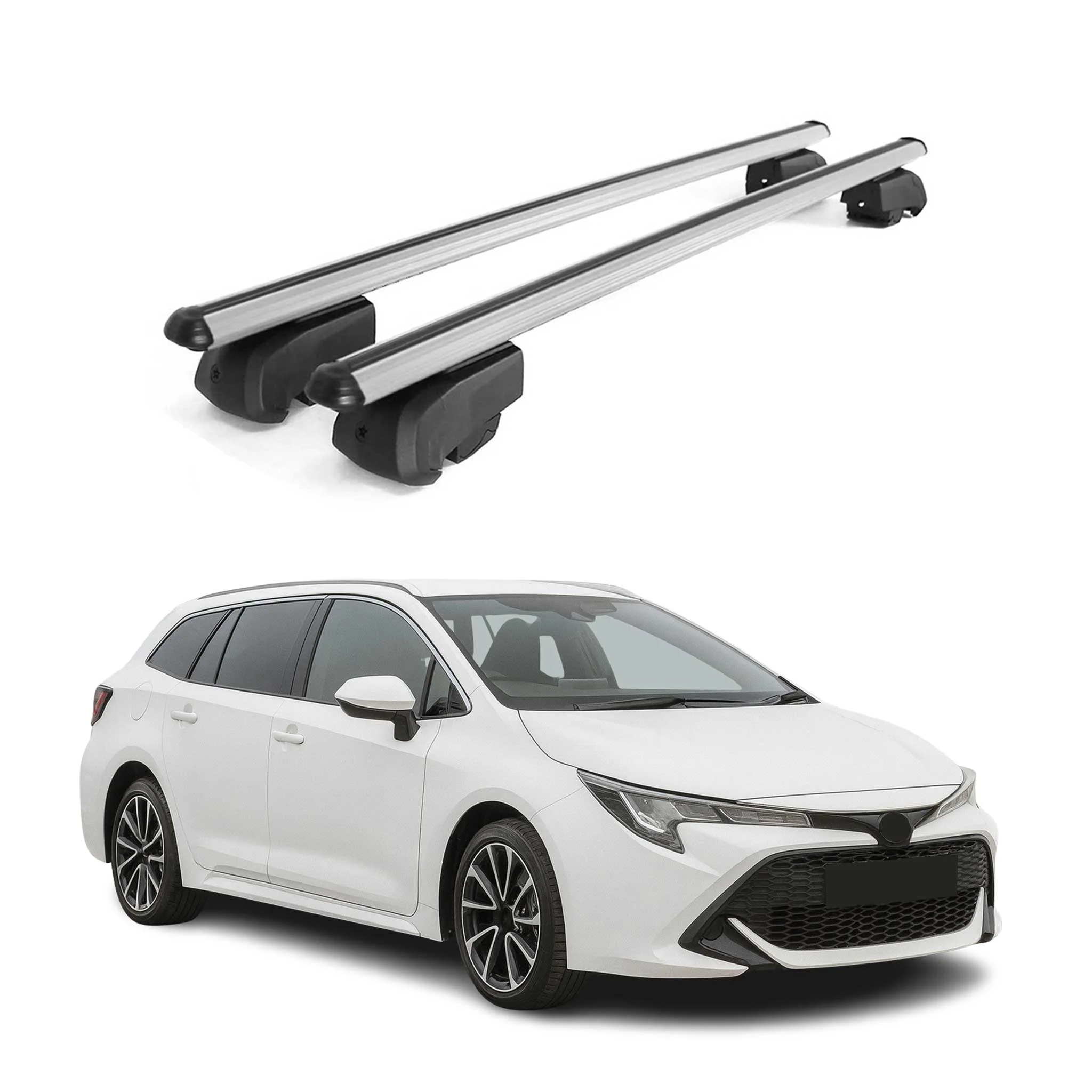 2019-2026 Toyota Corolla Touring Sports Roof Rack Cross Bars Silver