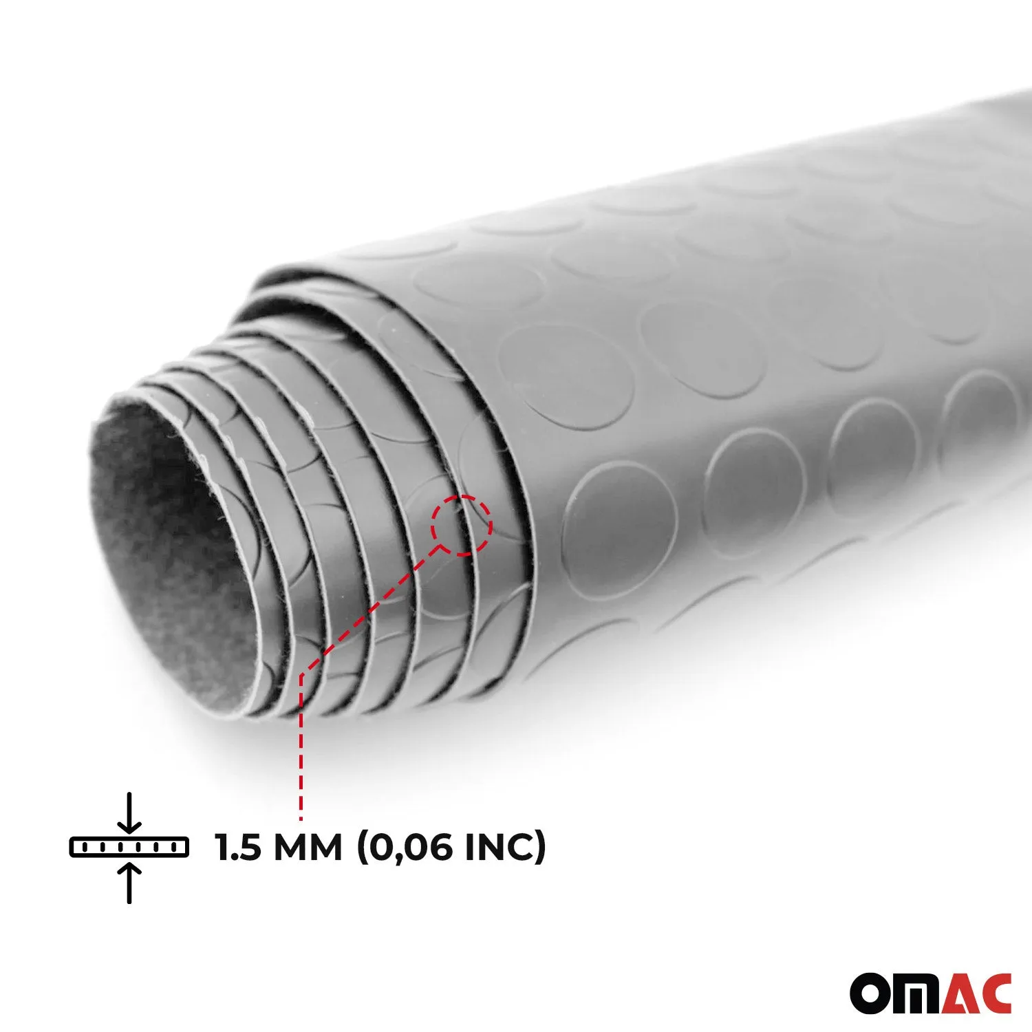 Rubber Truck Bed Liner Trunk Mat Floor Liner Alu. Look Penny Gray 40"x79" - Image 4