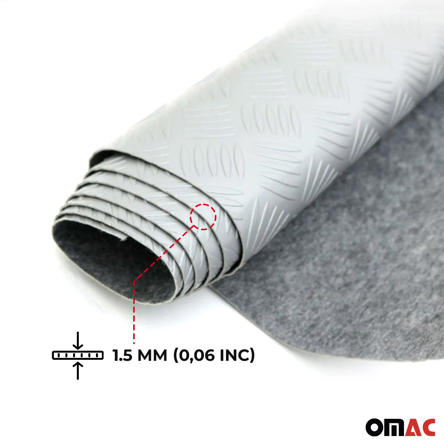 Rubber Truck Bed Liner Trunk Mat Flooring Mat 118x79 inch Chequered Grey - Image 4