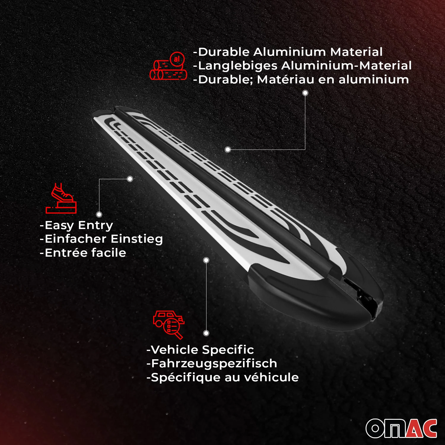 2013-2015 Subaru XV Crosstrek Running Boards Side Steps Silver & Black - Image 4