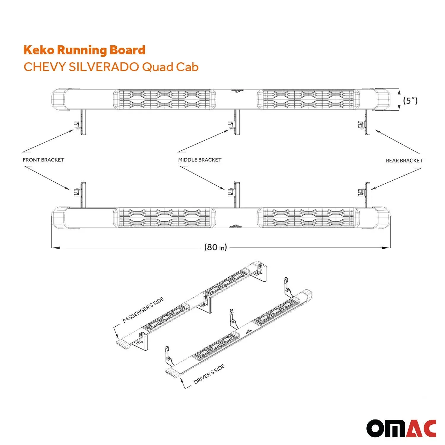 2019-2023 Chevrolet Silverado 1500 Running Board Nerf Bar Side Step - Image 3