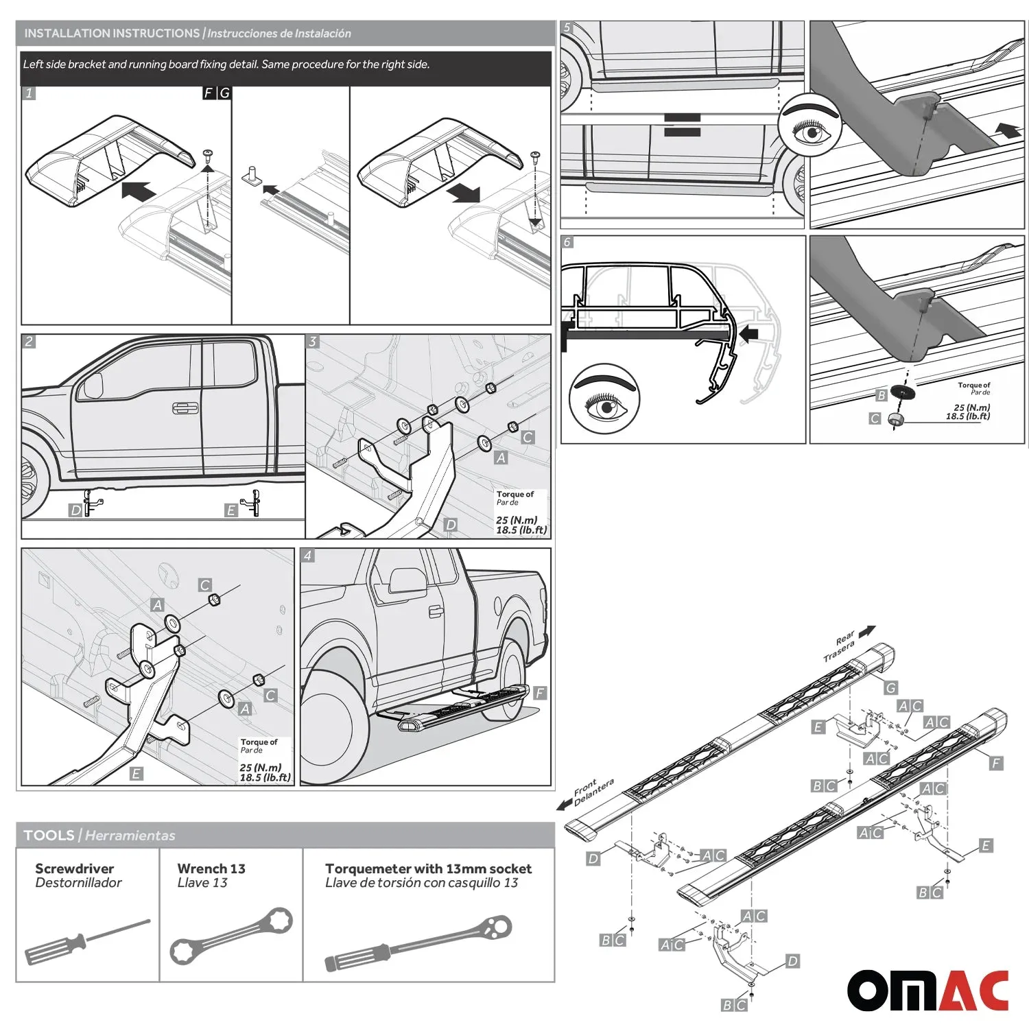 2015-2023 Ford F-150 Super Cab Running Boards Nerf Bars Side Step Non-Slip - Image 4