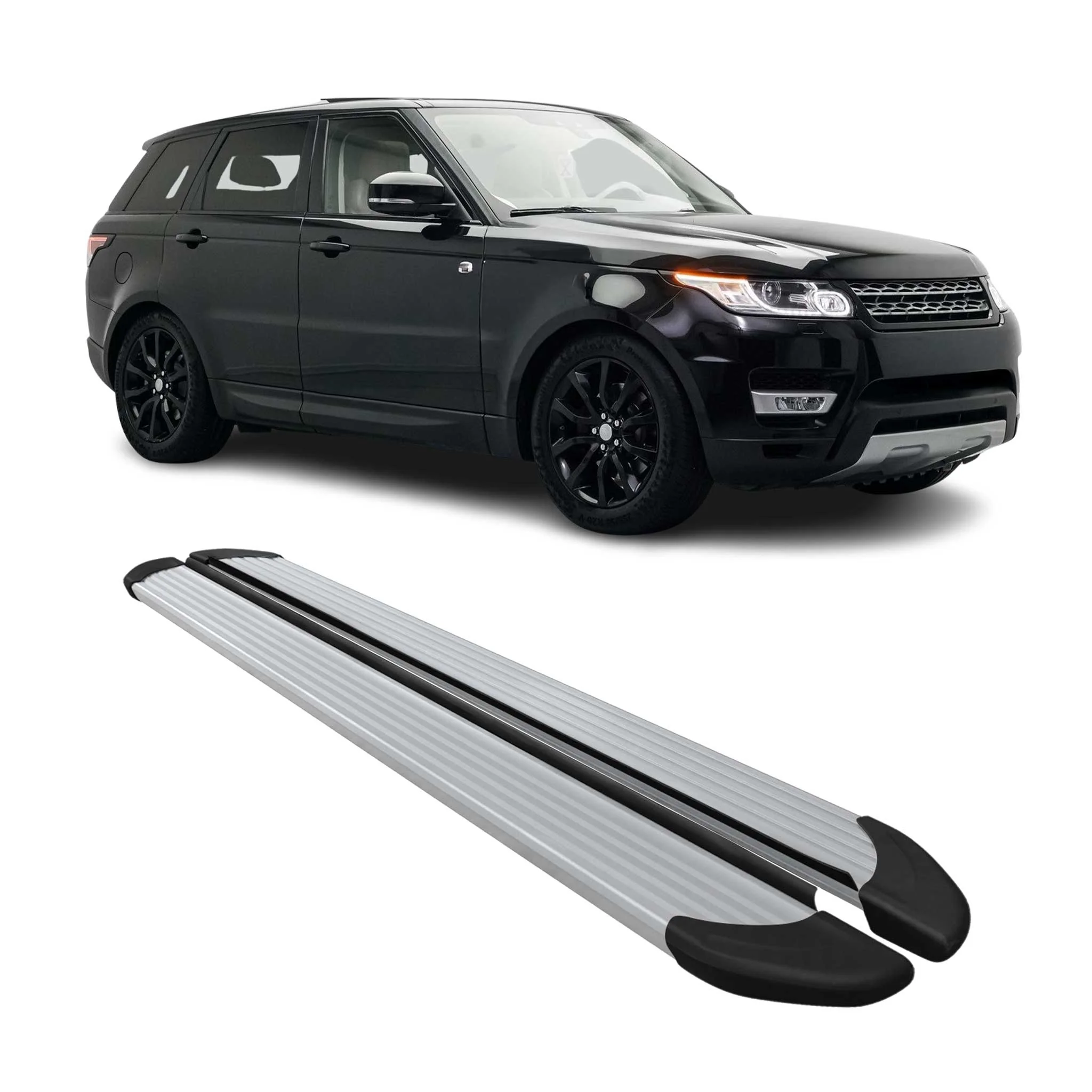 2014-2022 Land Rover Range Rover Sport Running Boards Side Steps Silver