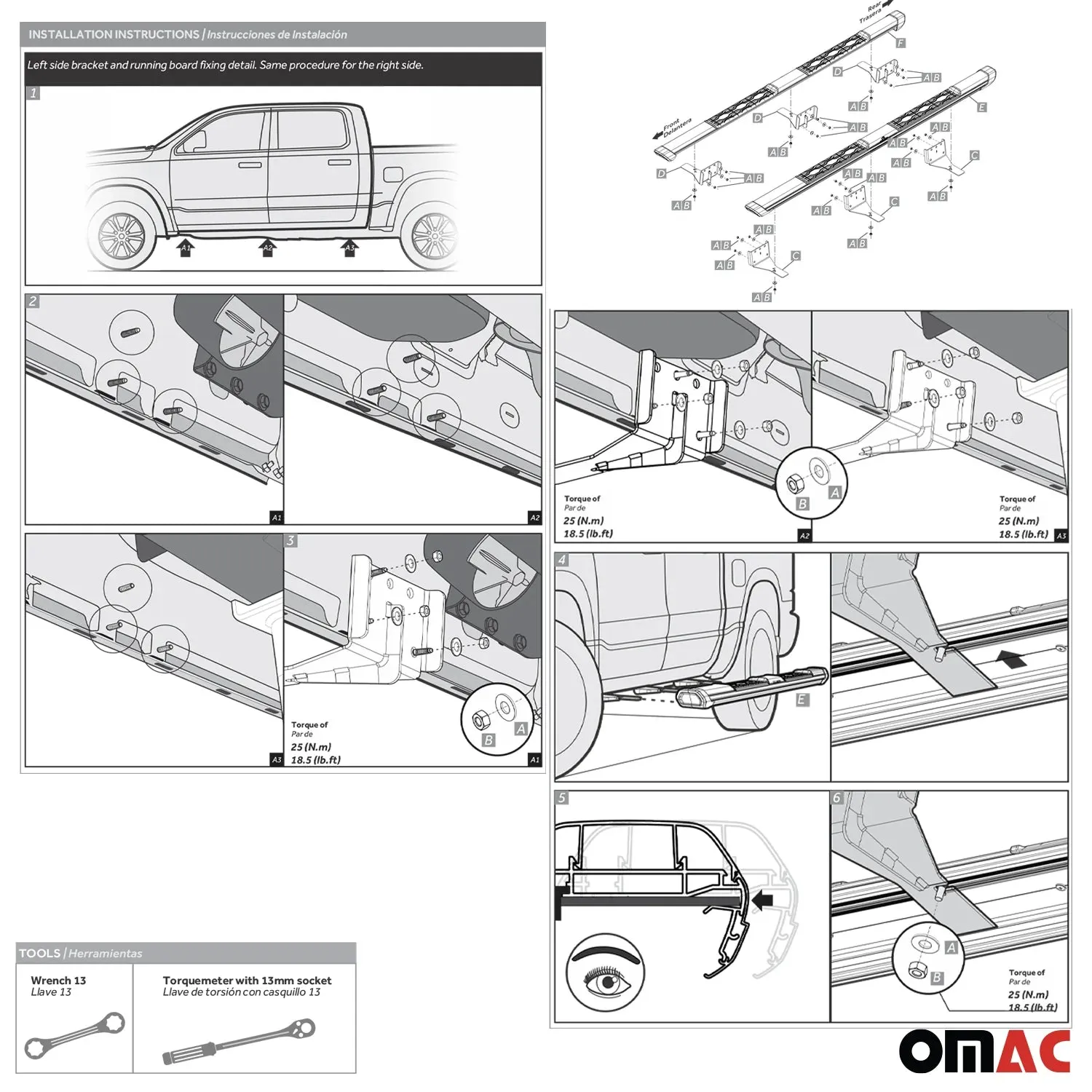 2019-2023 Ram 1500 Quad Cab Running Board Nerf Bar Side Step - Image 5