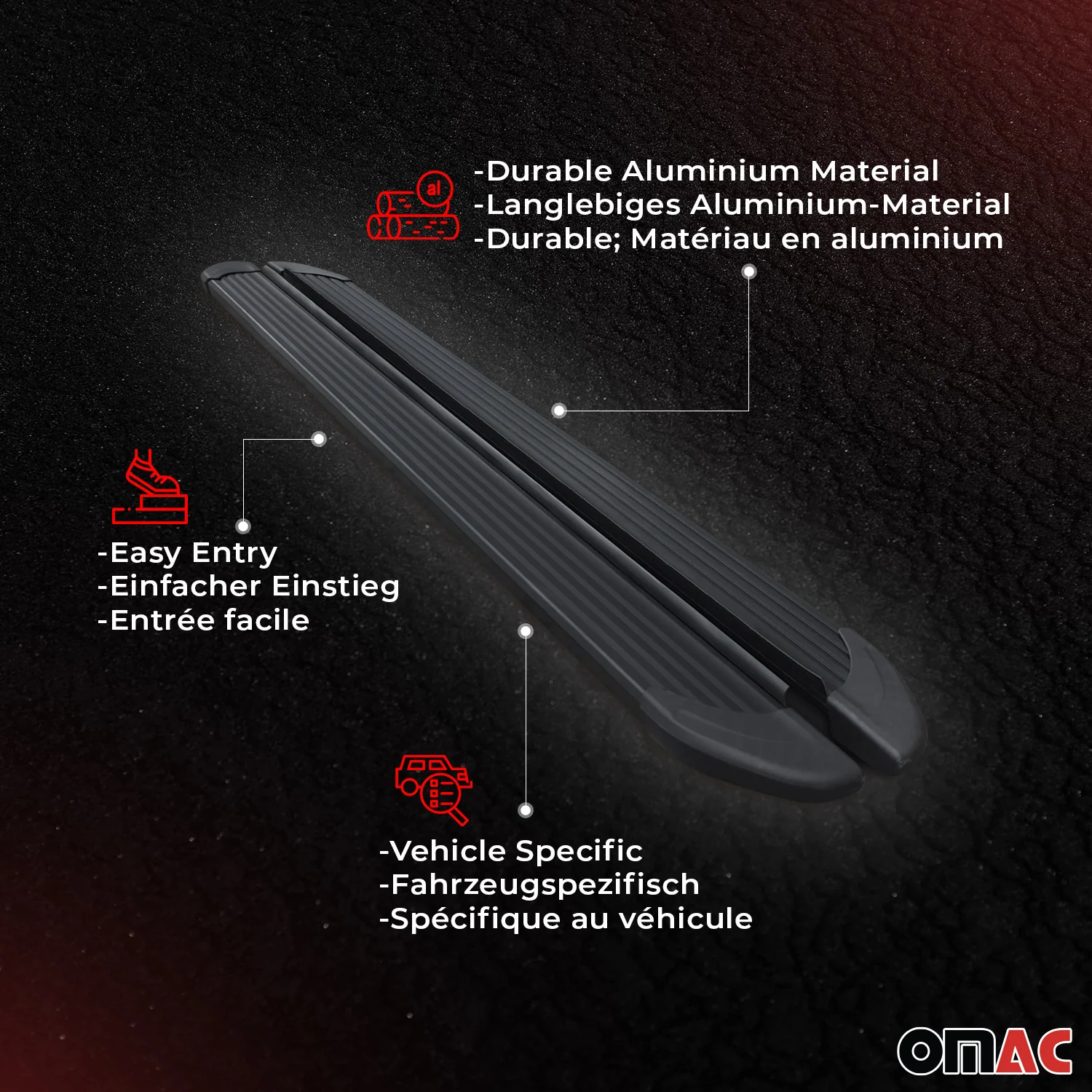 2007-2018 Mercedes G Class W463 Running Boards Side Steps Black - Image 4