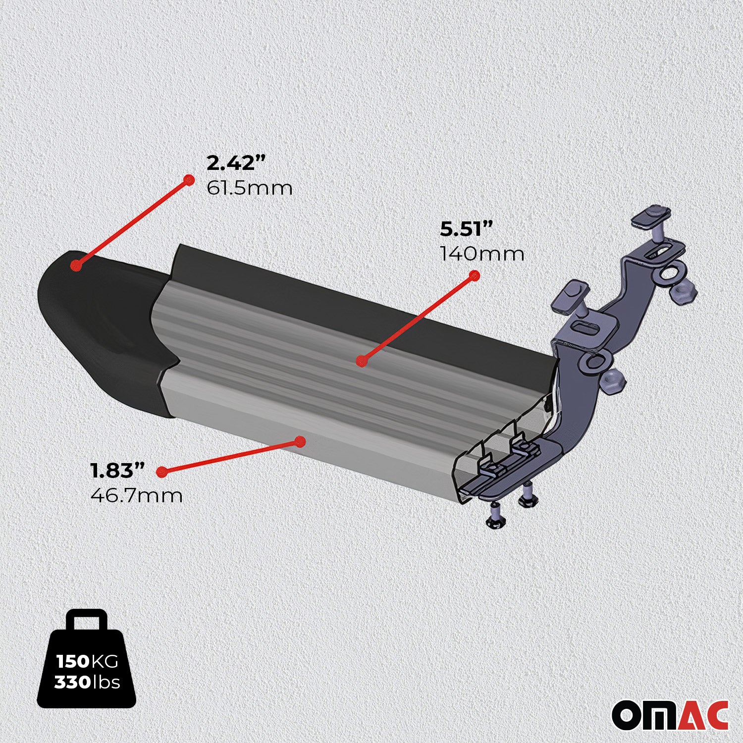 2022-2026 Nissan Pathfinder Running Board Nerf Bar Side Step Silver 2 Pcs - Image 7