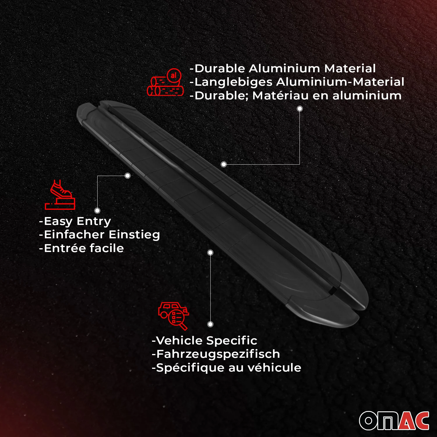 2014-2022 Land Rover Range Rover Sport Running Boards Side Steps Black - Image 4