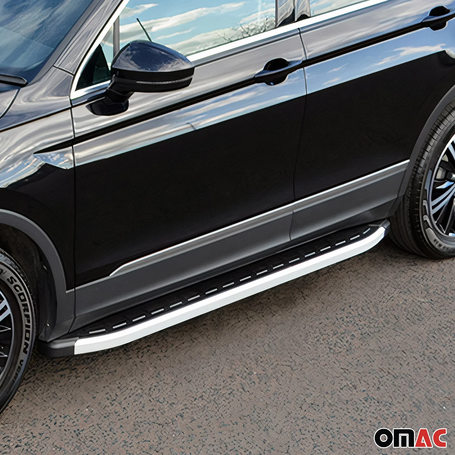 2005-2012 Nissan Pathfinder Running Boards Side Steps Silver & Black - Image 9