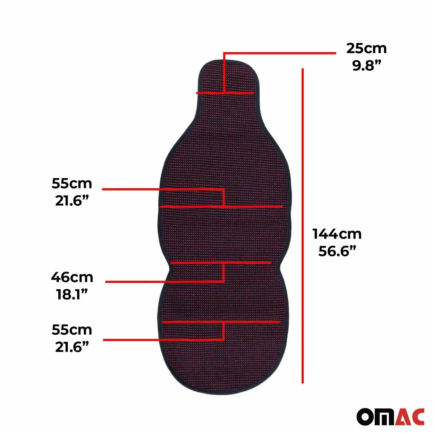Acura Antiperspirant Front Seat Cover Pads Black Red 2 Pcs - Image 3