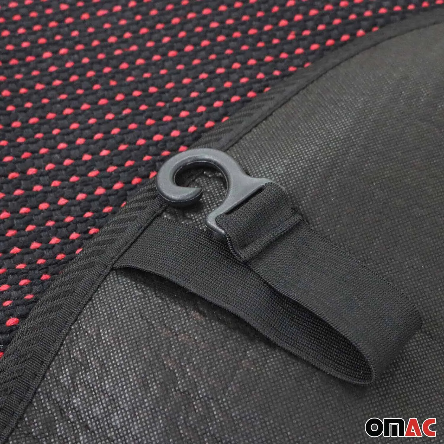 Audi Antiperspirant Front Seat Cover Pads Black Red 2 Pcs - Image 8