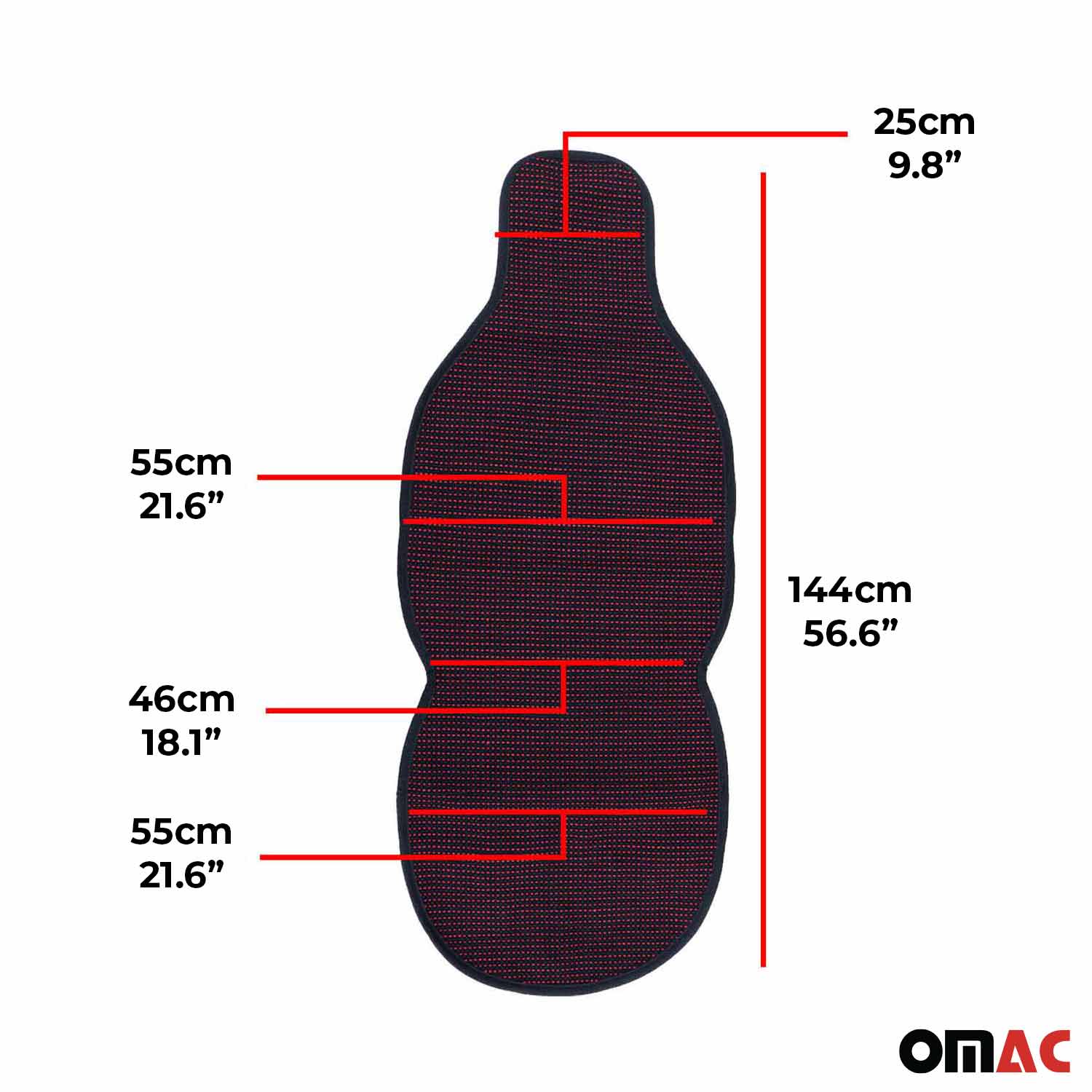 Land Rover Antiperspirant Front Seat Cover Pads Black Red 2 Pcs - Image 3