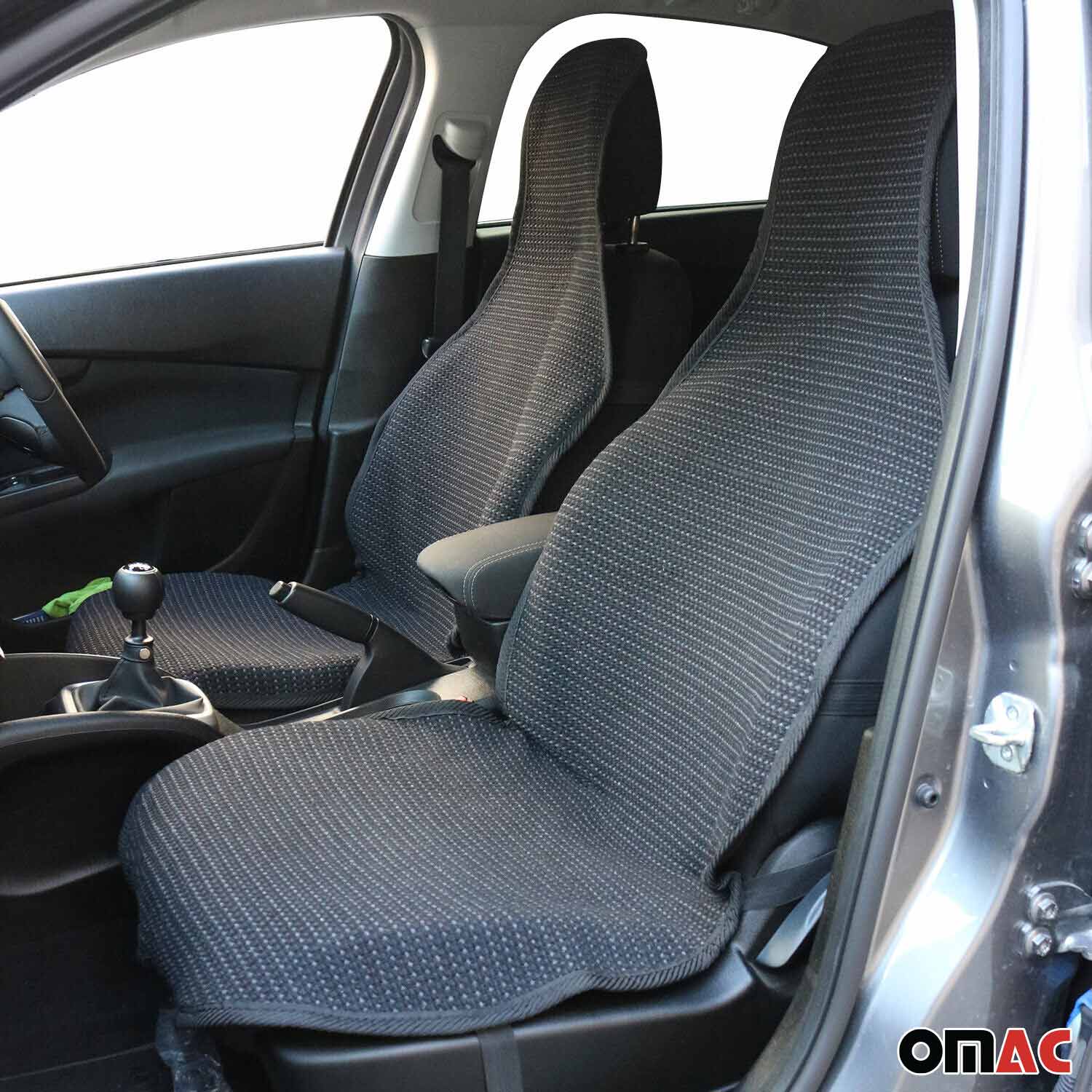Scion Antiperspirant Front Seat Cover Pads Black Grey 2 Pcs - Image 2