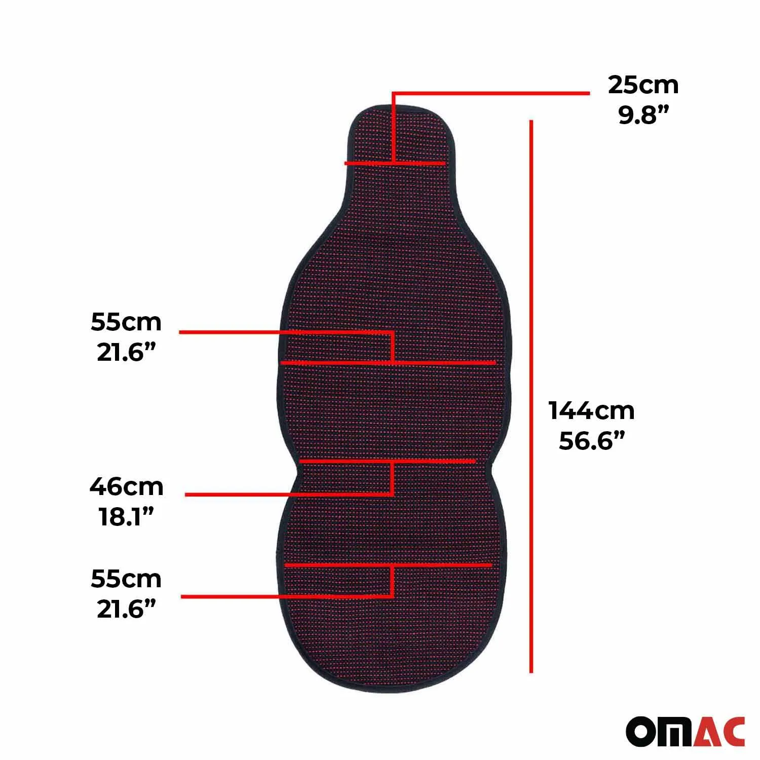 Subaru Antiperspirant Front Seat Cover Pads Black Red 2 Pcs - Image 3