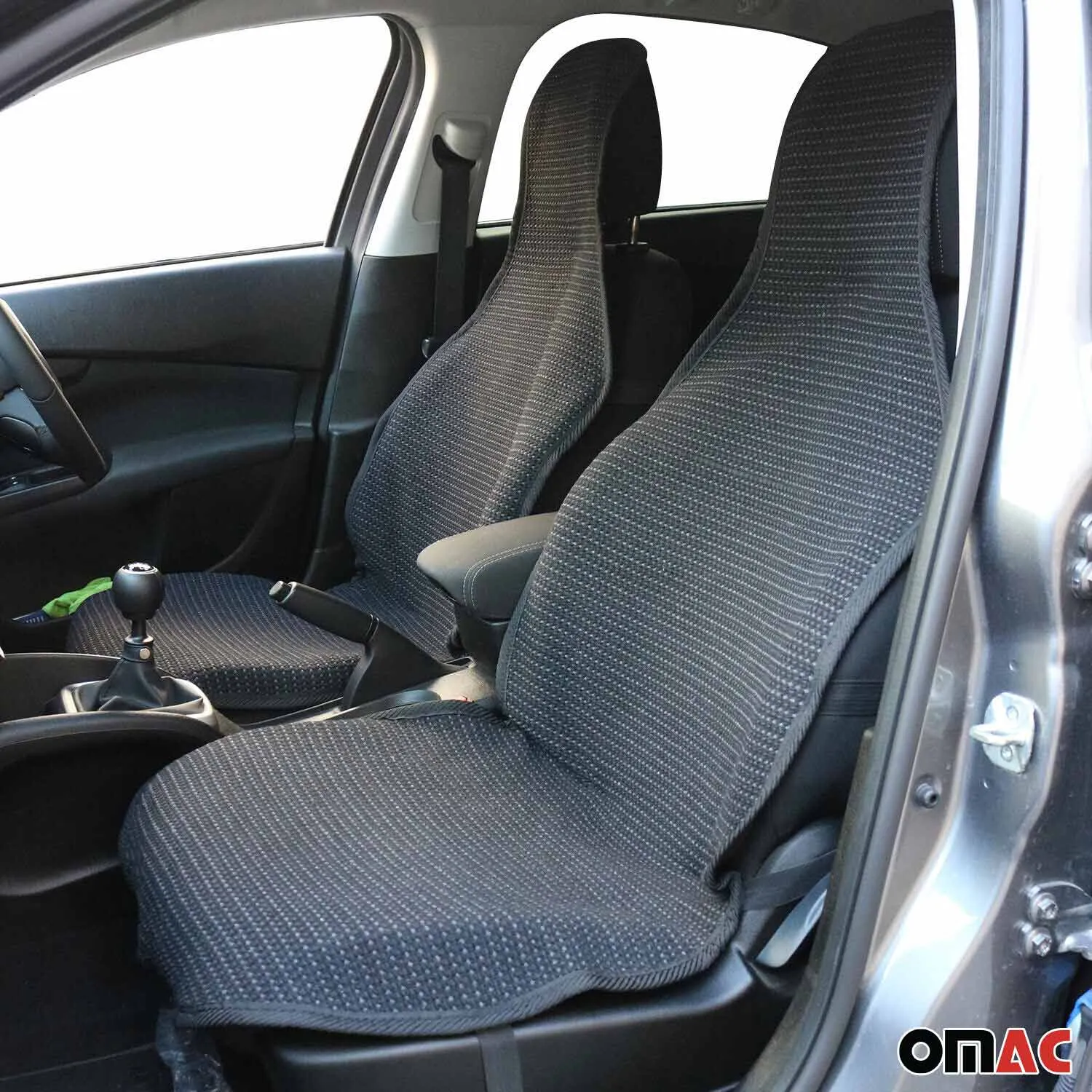 Suzuki Antiperspirant Front Seat Cover Pads Black Grey 2 Pcs - Image 2