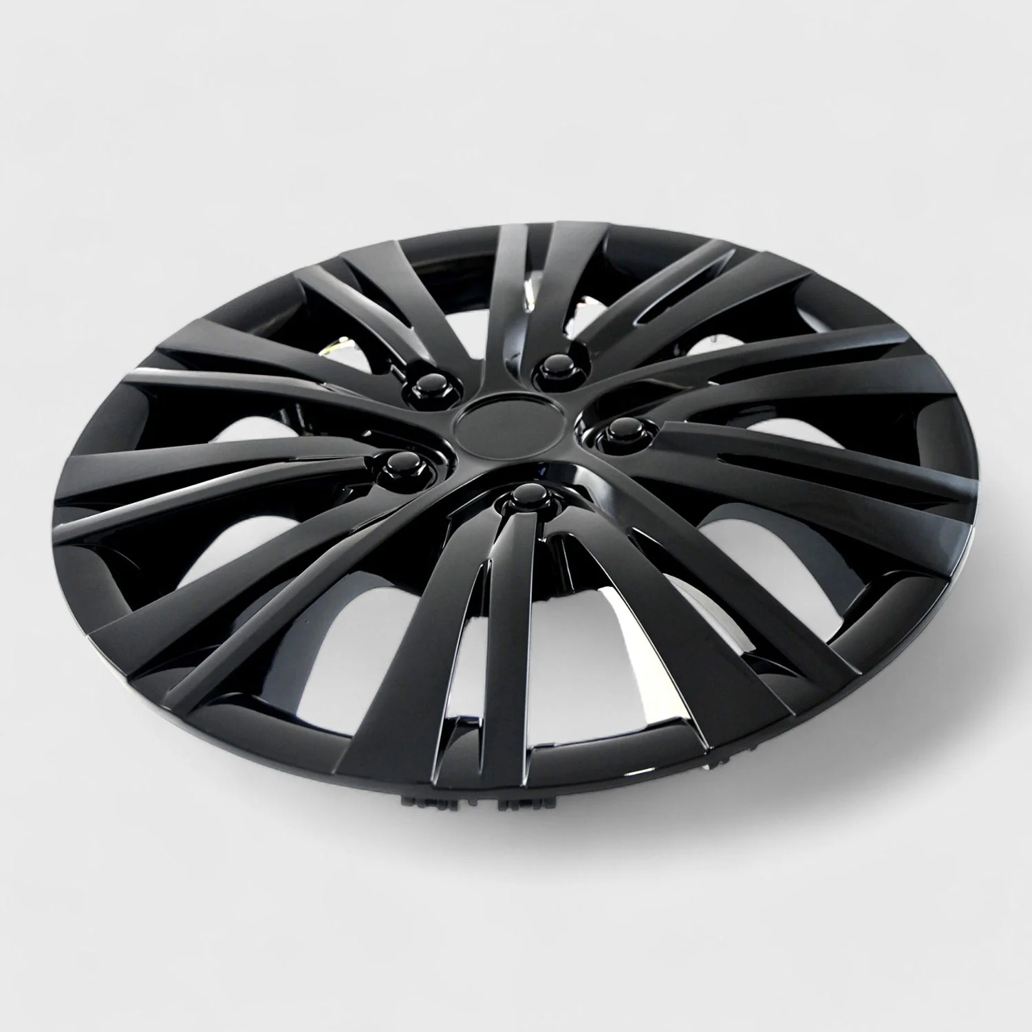 Semi-Universal Wheel Cover Hubcaps Set Gloss Black 4Pcs PP - Image 5