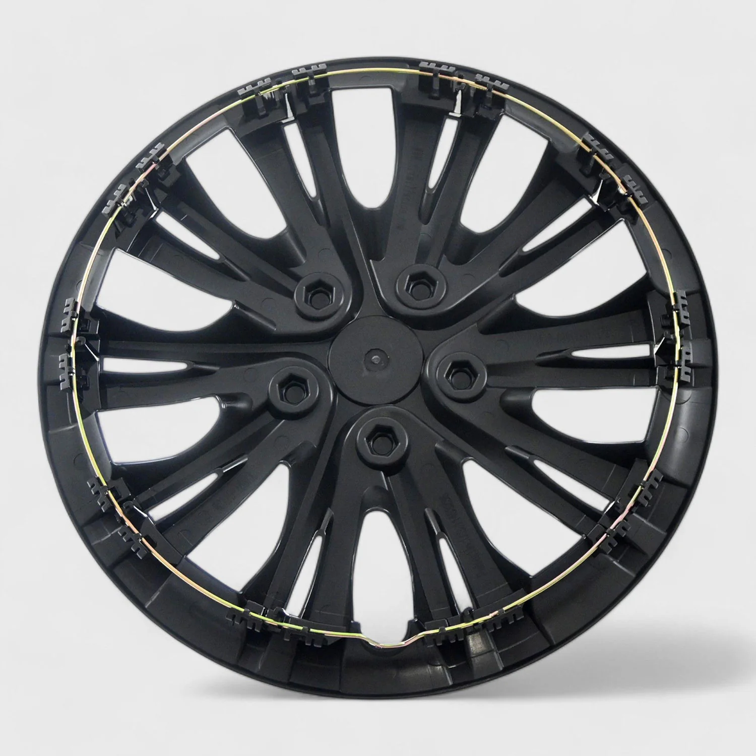Semi-Universal Wheel Cover Hubcaps Set Gloss Black 4Pcs PP - Image 6