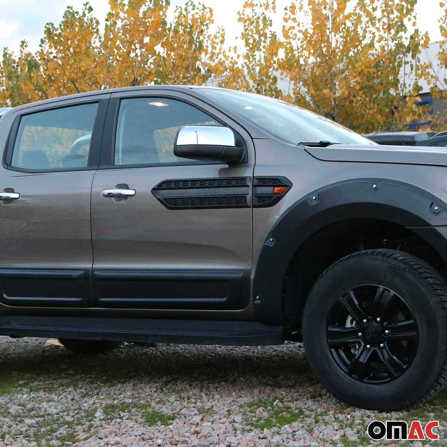 2019-2023 Ford Ranger Wildtrak Side Door Molding Trim Skirt Garnish Black 2Pcs - Image 2