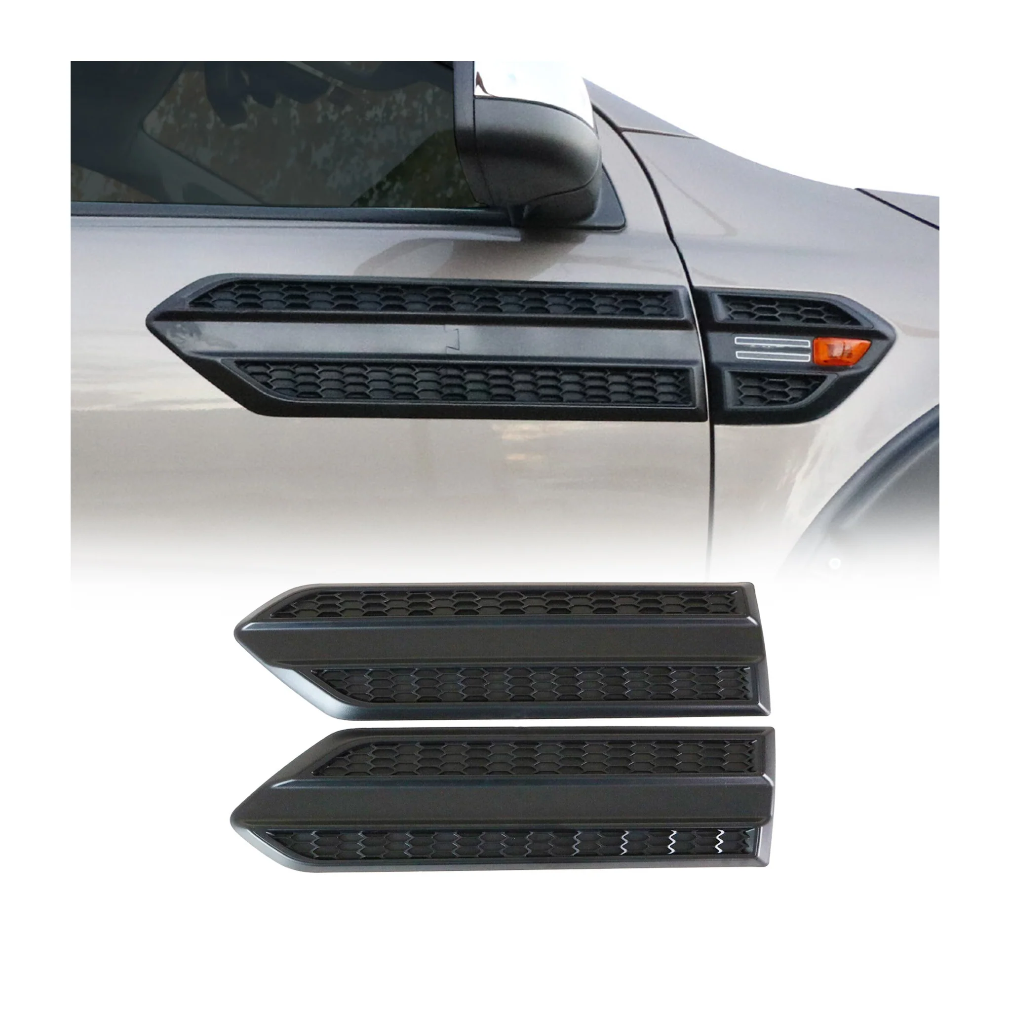 2017-2018 VW Tiguan Limited Side Door Molding Trim Skirt Garnish ABS Black 2Pcs