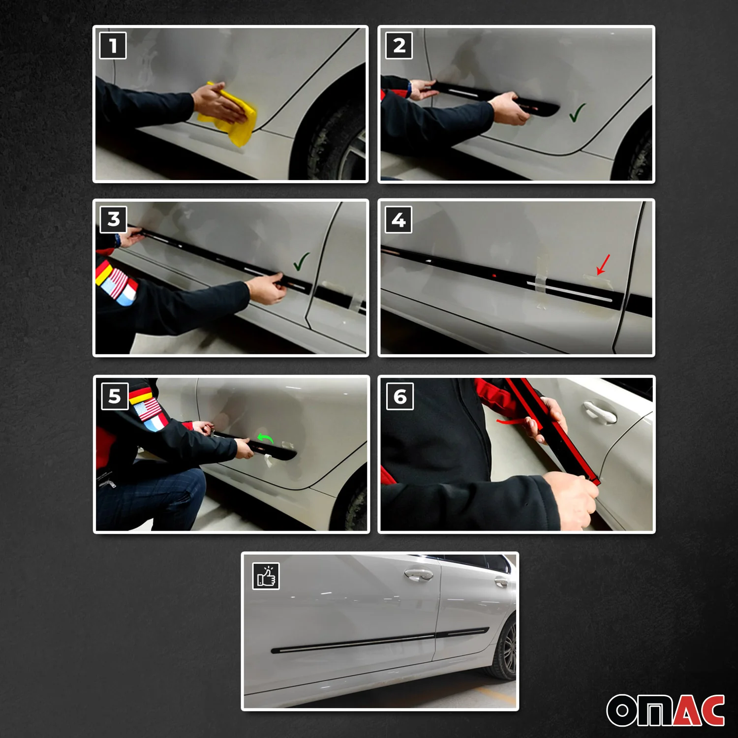 Infiniti Side Door Molding Trim Skirt Garnish Stainless Steel Silver 4 Pcs - Image 5