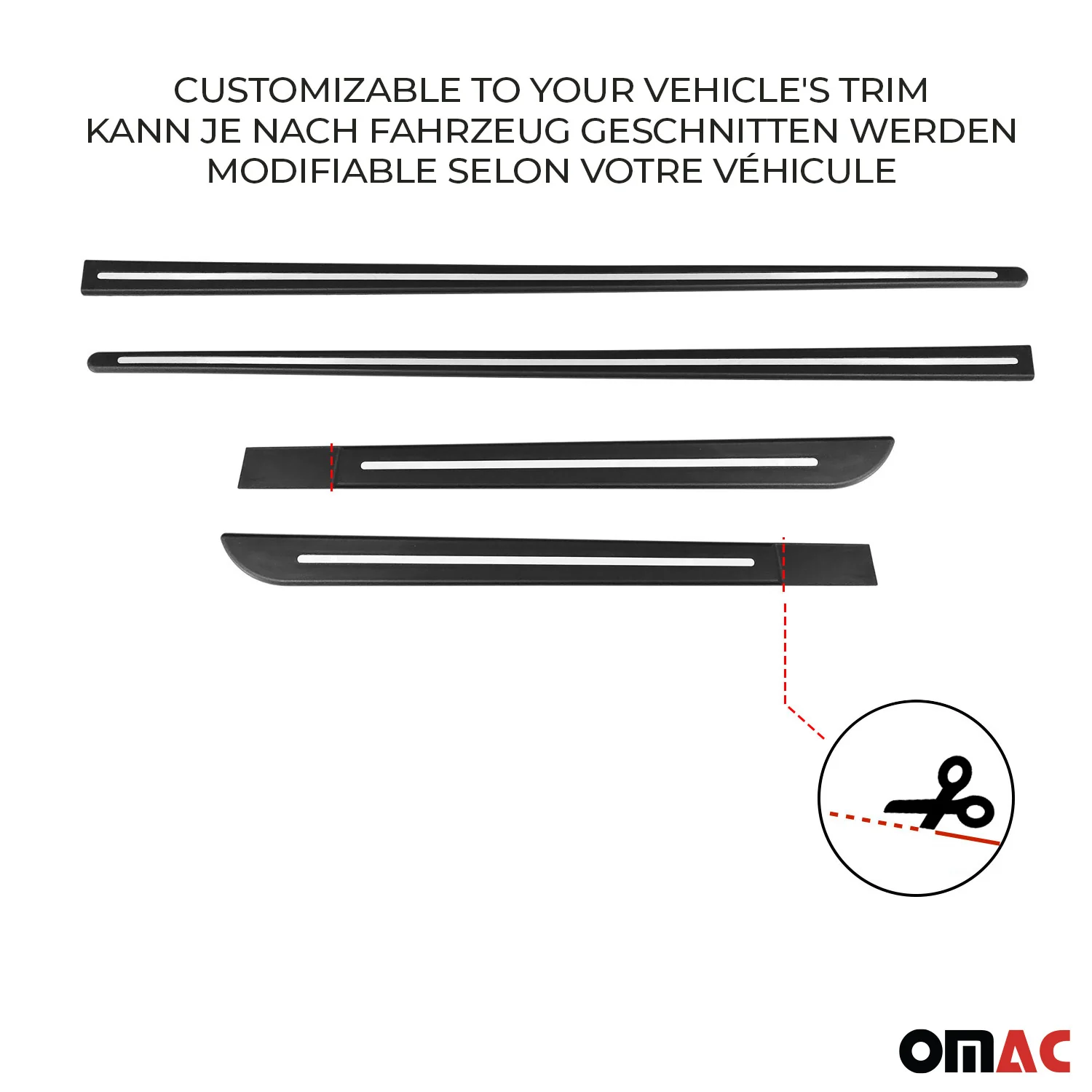 Nissan Side Door Molding Trim Skirt Garnish Stainless Steel Silver 4 Pcs - Image 6