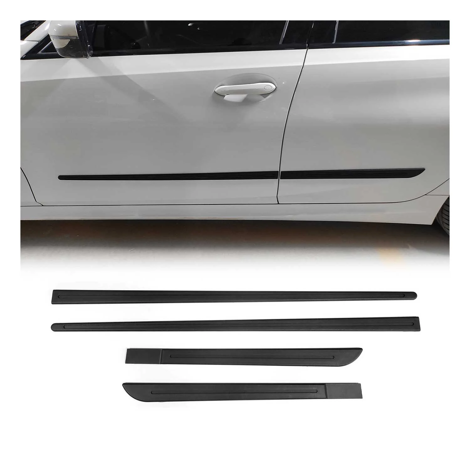 Mini Cooper Side Door Molding Trim Skirt Garnish Black 4 Pcs