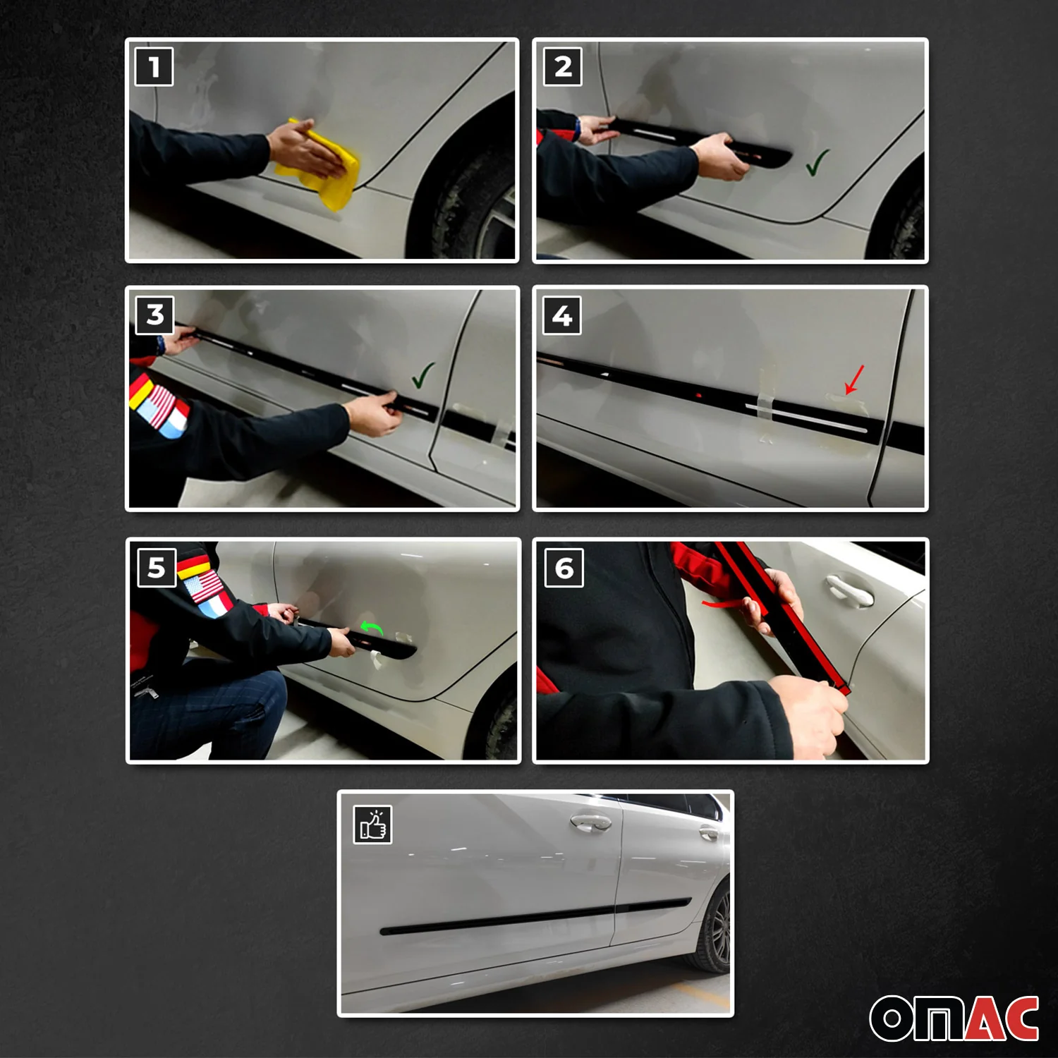BMW Side Door Molding Trim Skirt Garnish Black 4Pcs - Image 5