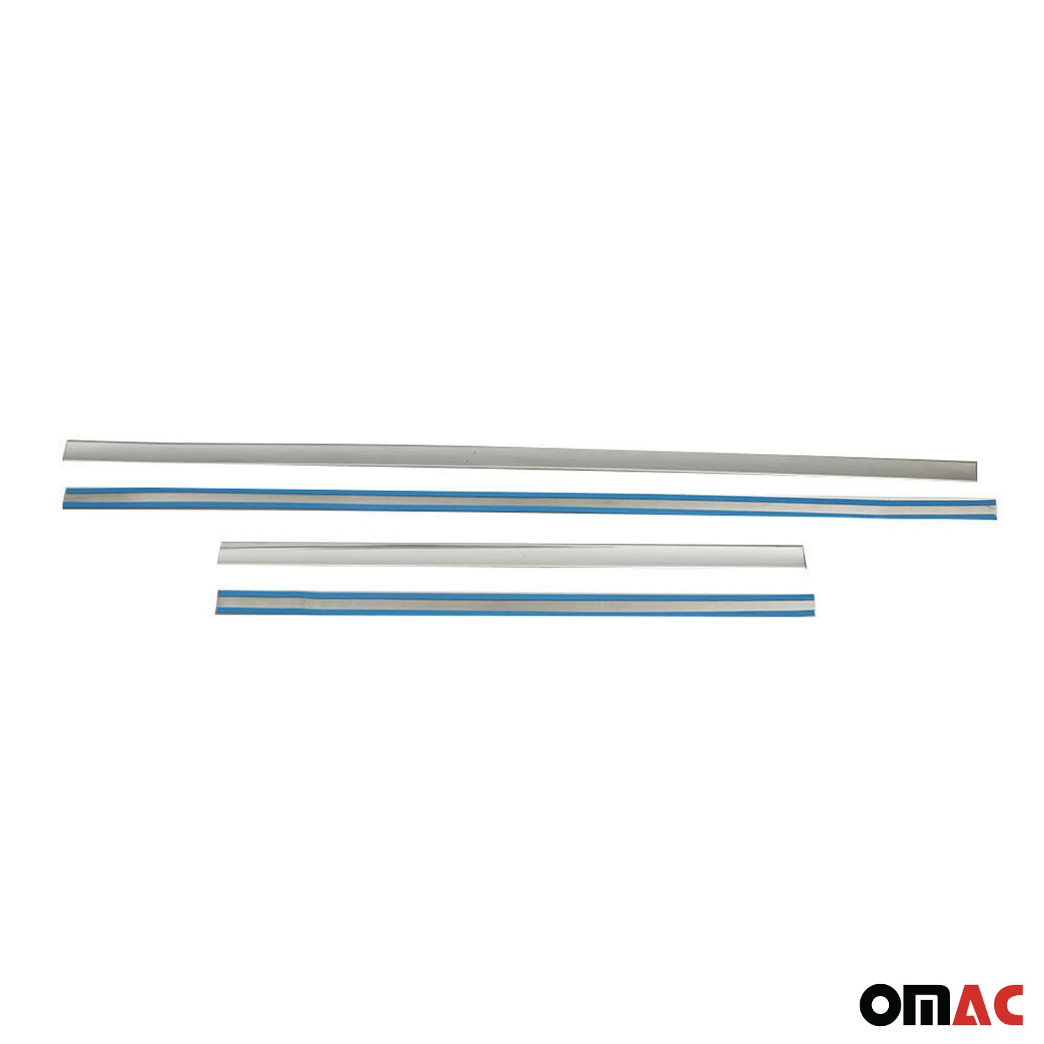 Mercedes Side Door Molding Trim Skirt Garnish Stainless Steel Silver 4Pcs - Image 8