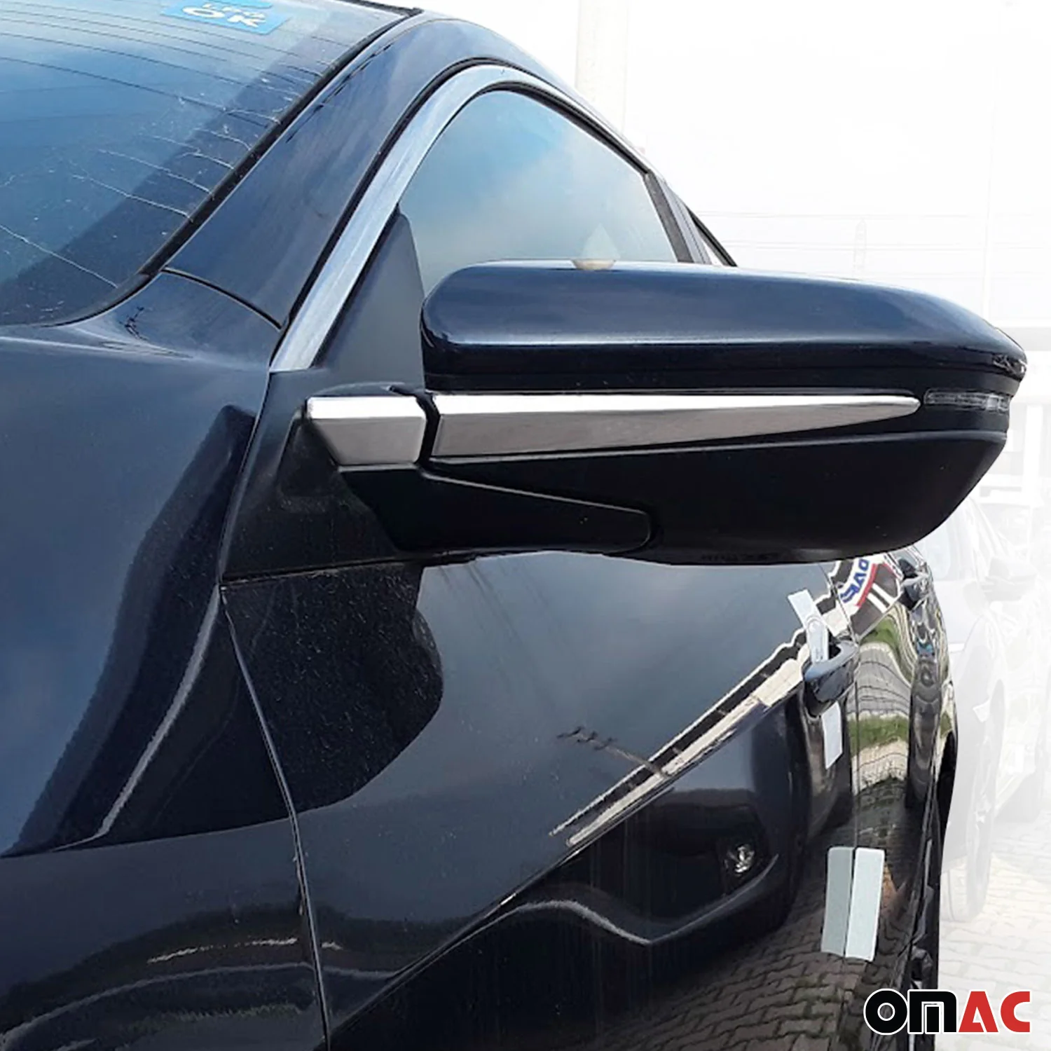 2016-2021 Honda Civic Side Mirror Cover Caps Silver 2Pcs Stainless Steel - Image 2